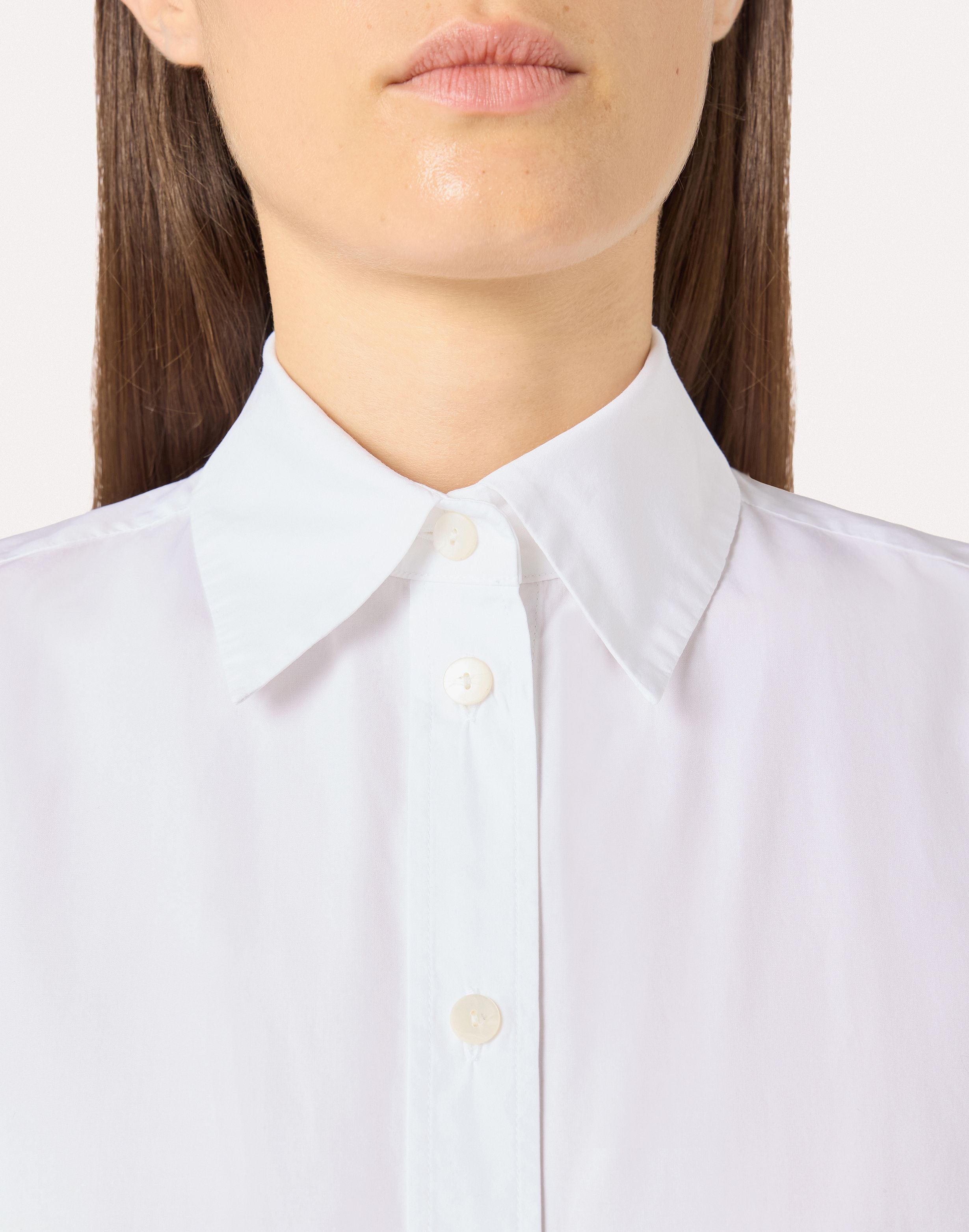 Weißes, gerade geschnittenes Hemd aus Baumwoll-Popeline WHITE Lardini 3