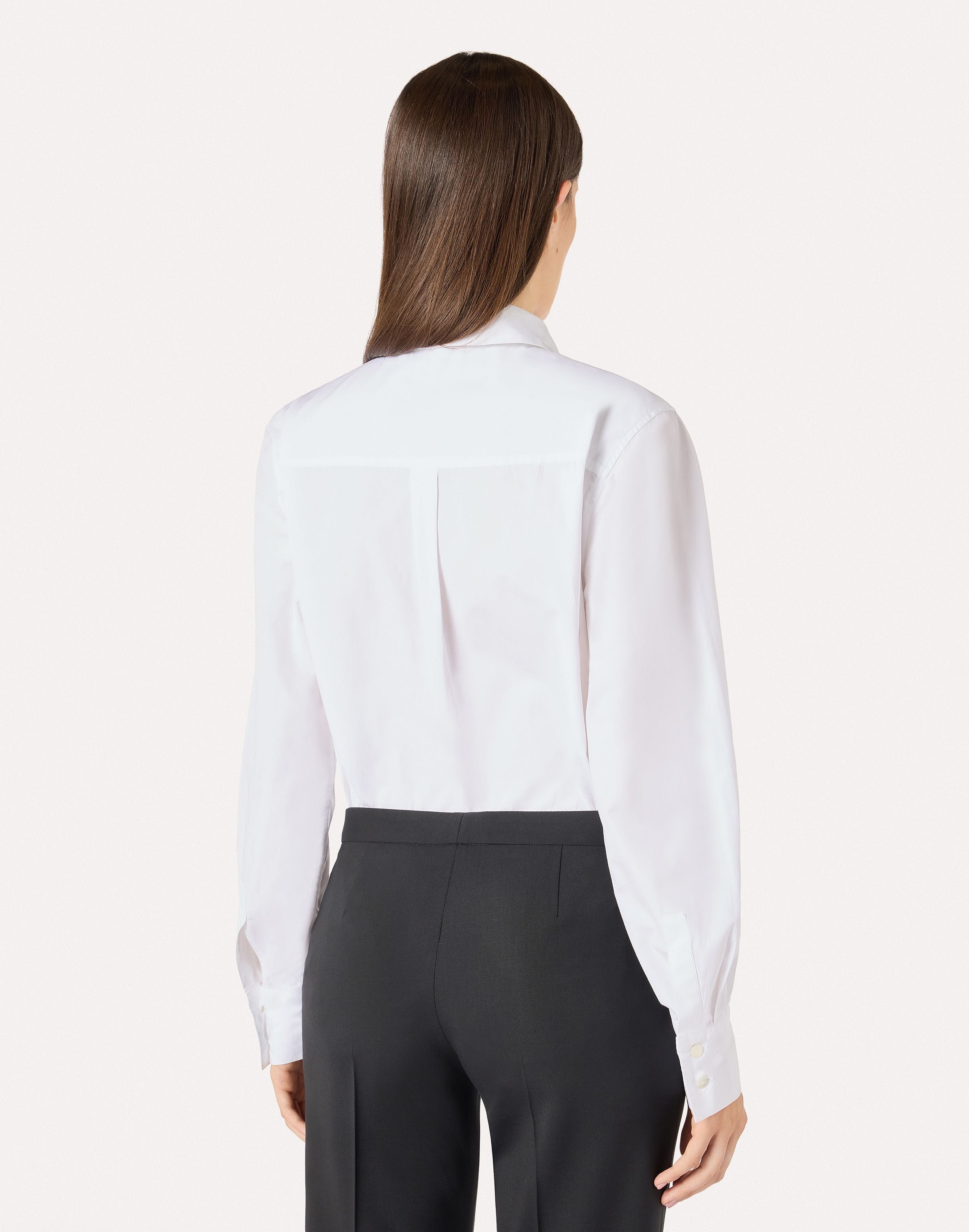 Weißes, gerade geschnittenes Hemd aus Baumwoll-Popeline WHITE Lardini 5