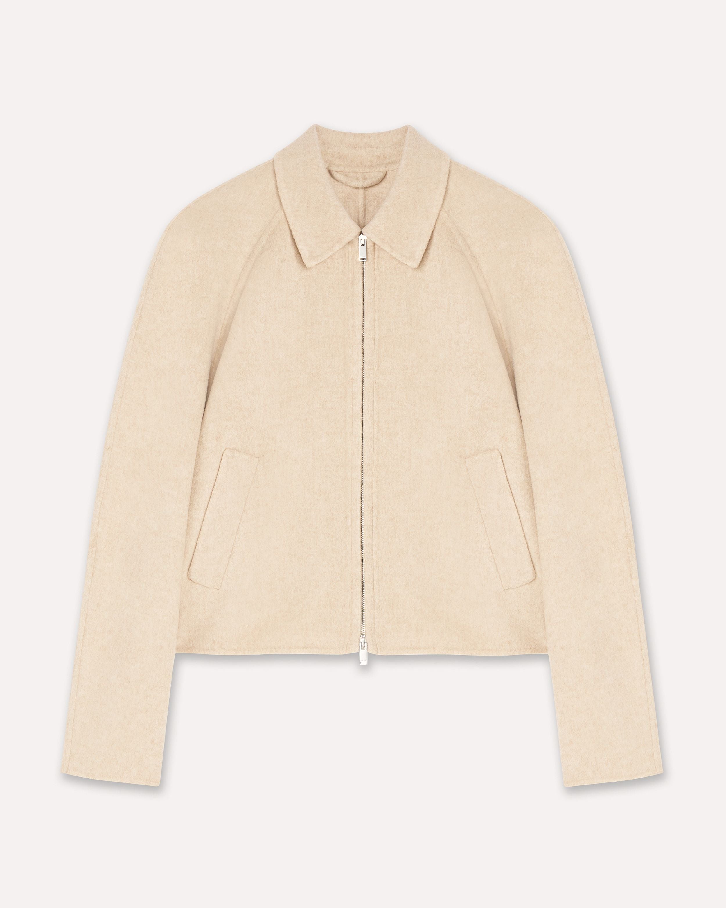 Sand short jacket in double wool with zipper BEIGE Lardini 1