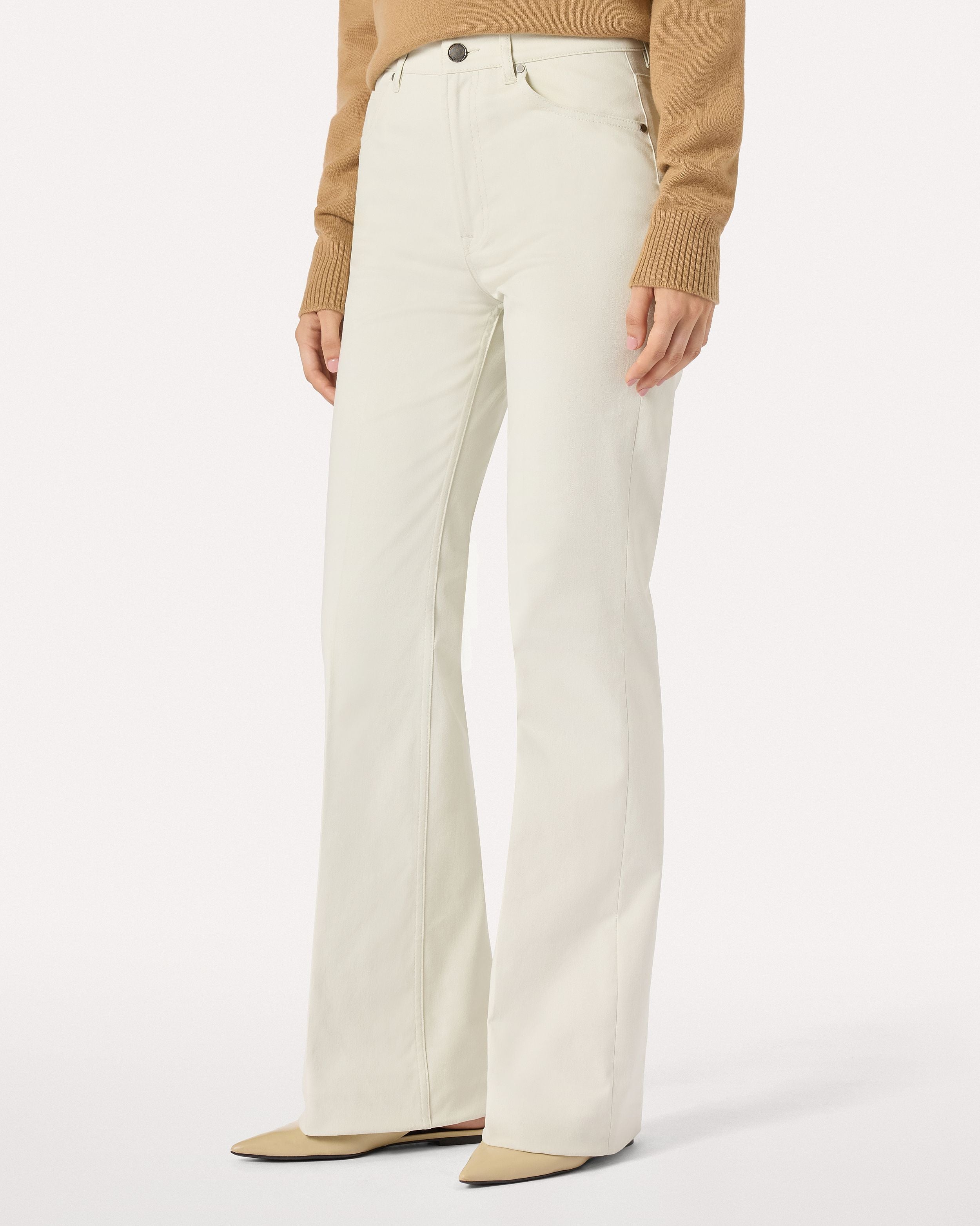 Pantalone flare crema in cotone stretch CREAM Lardini 4