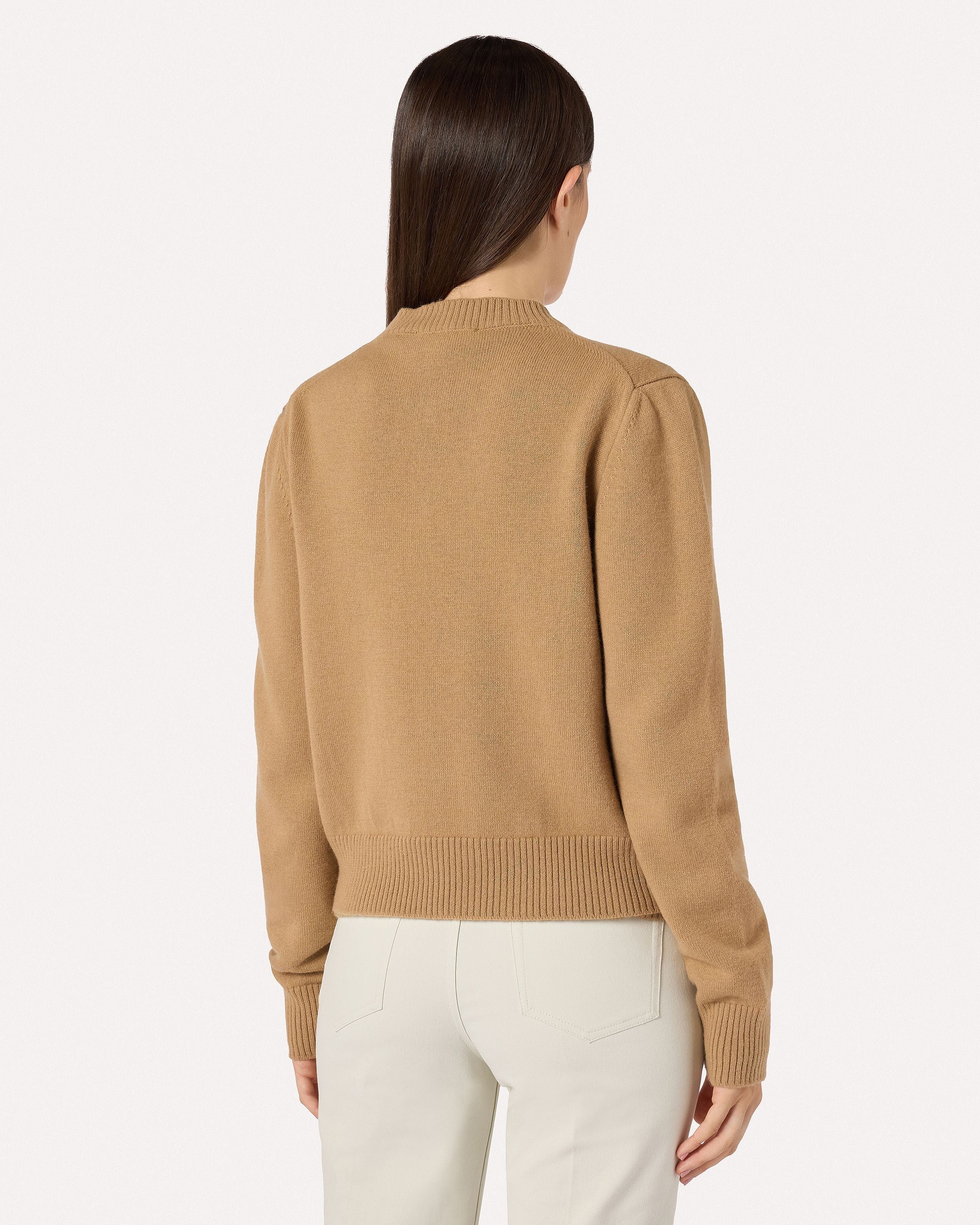 Camel cardigan in pure virgin wool BEIGE Lardini 5