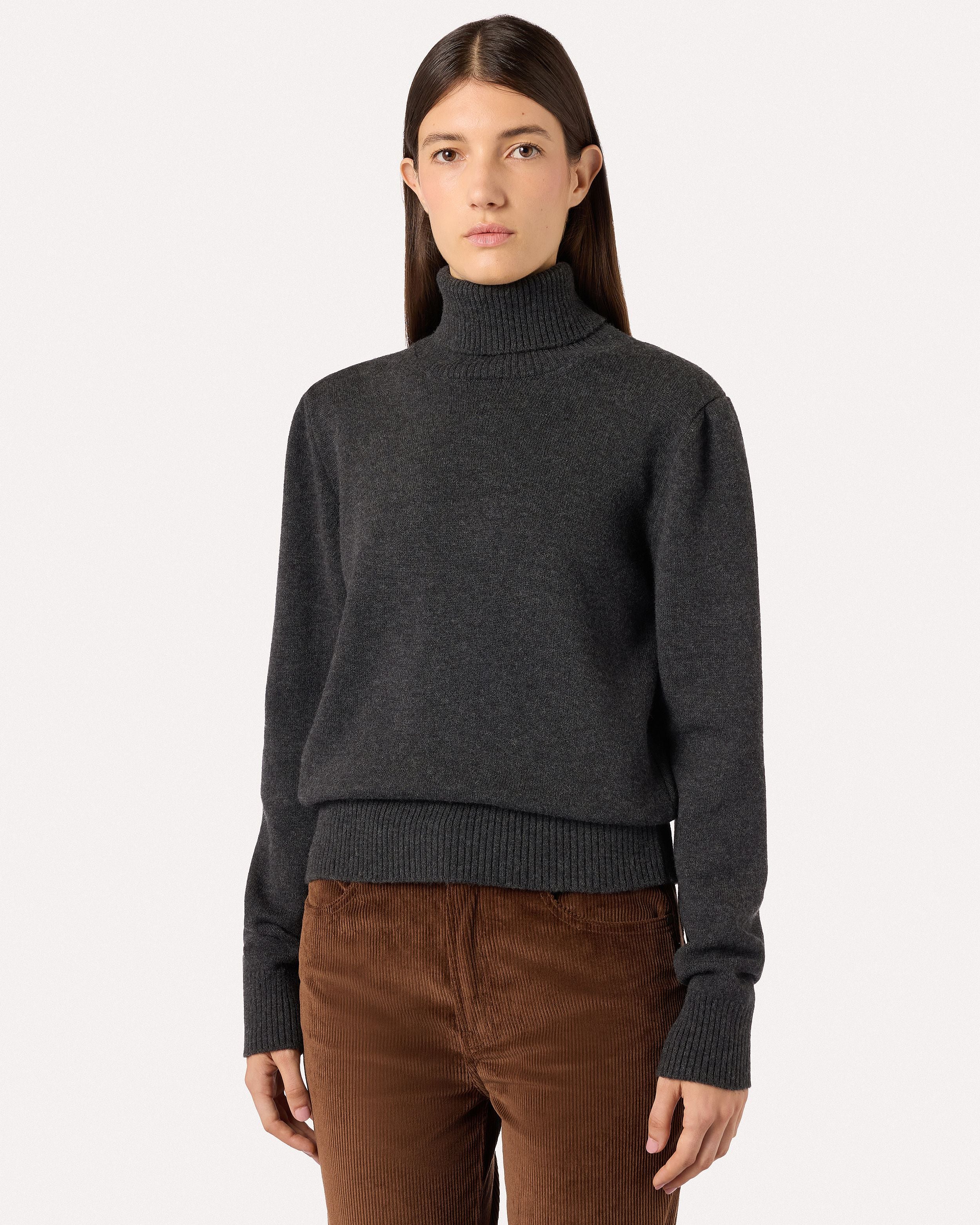 Anthracite turtleneck in pure virgin wool GREY Lardini 4