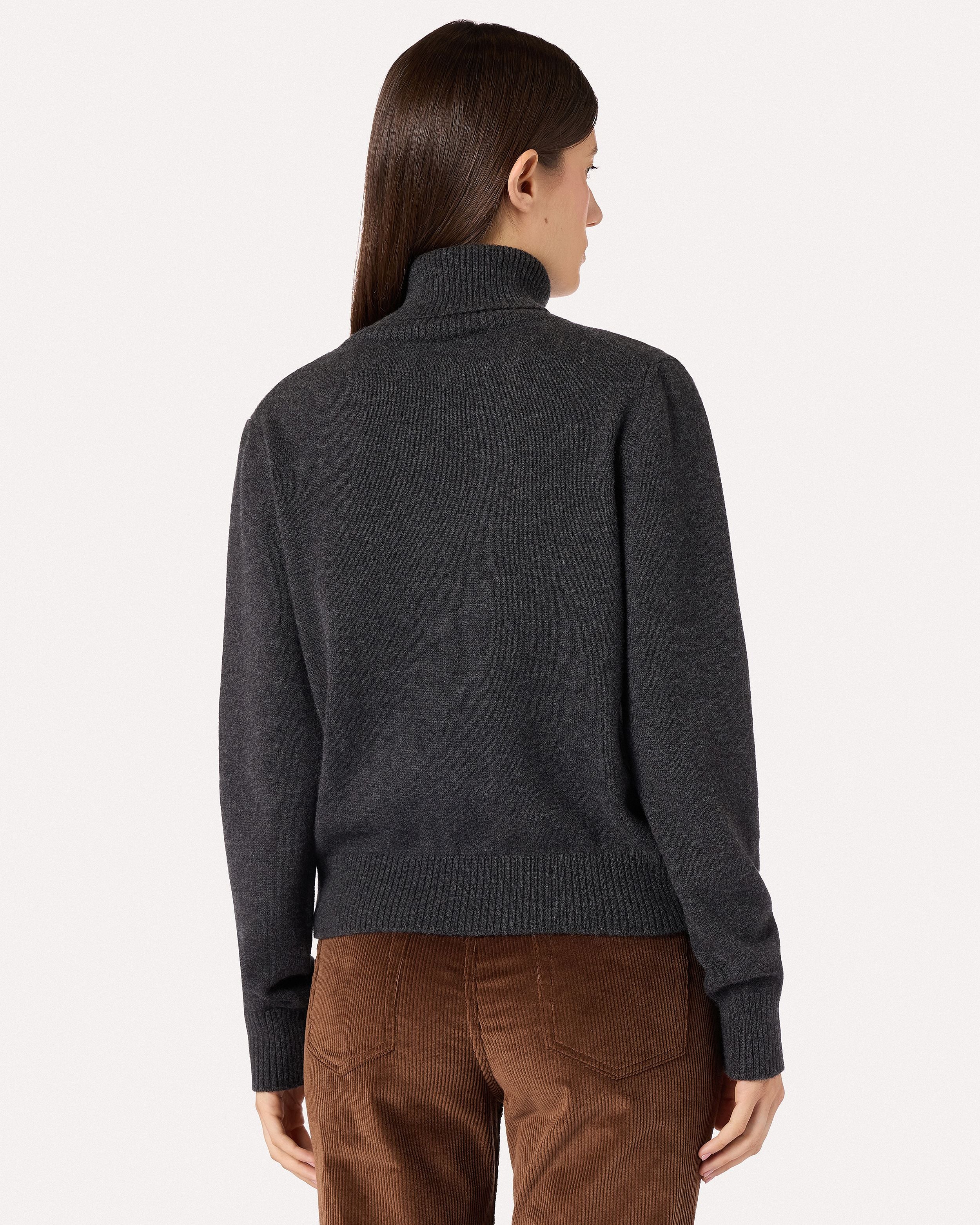 Anthracite turtleneck in pure virgin wool GREY Lardini 5