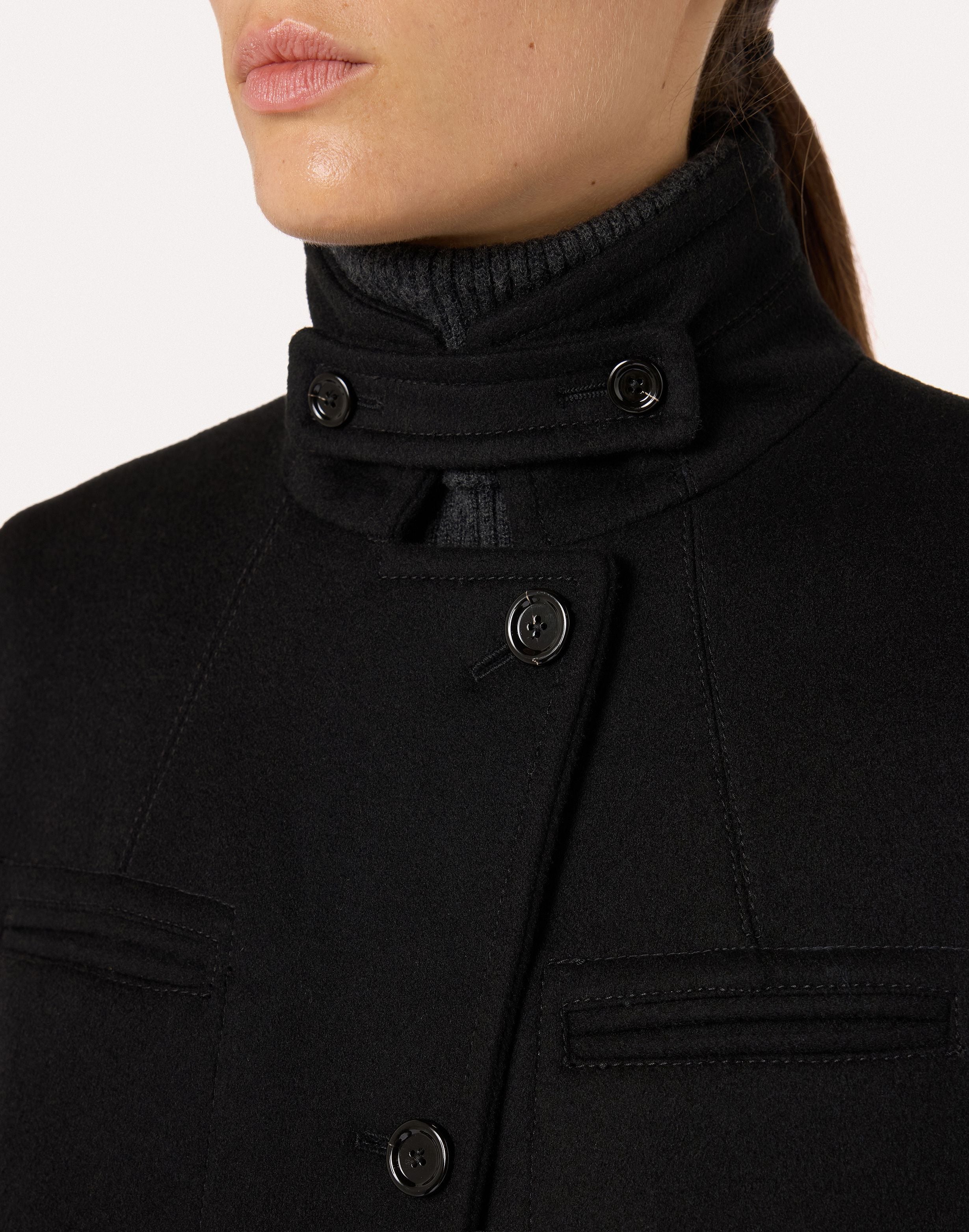 Asymmetric single-breasted black jacket in lightweight wool cloth BLACK Lardini 3