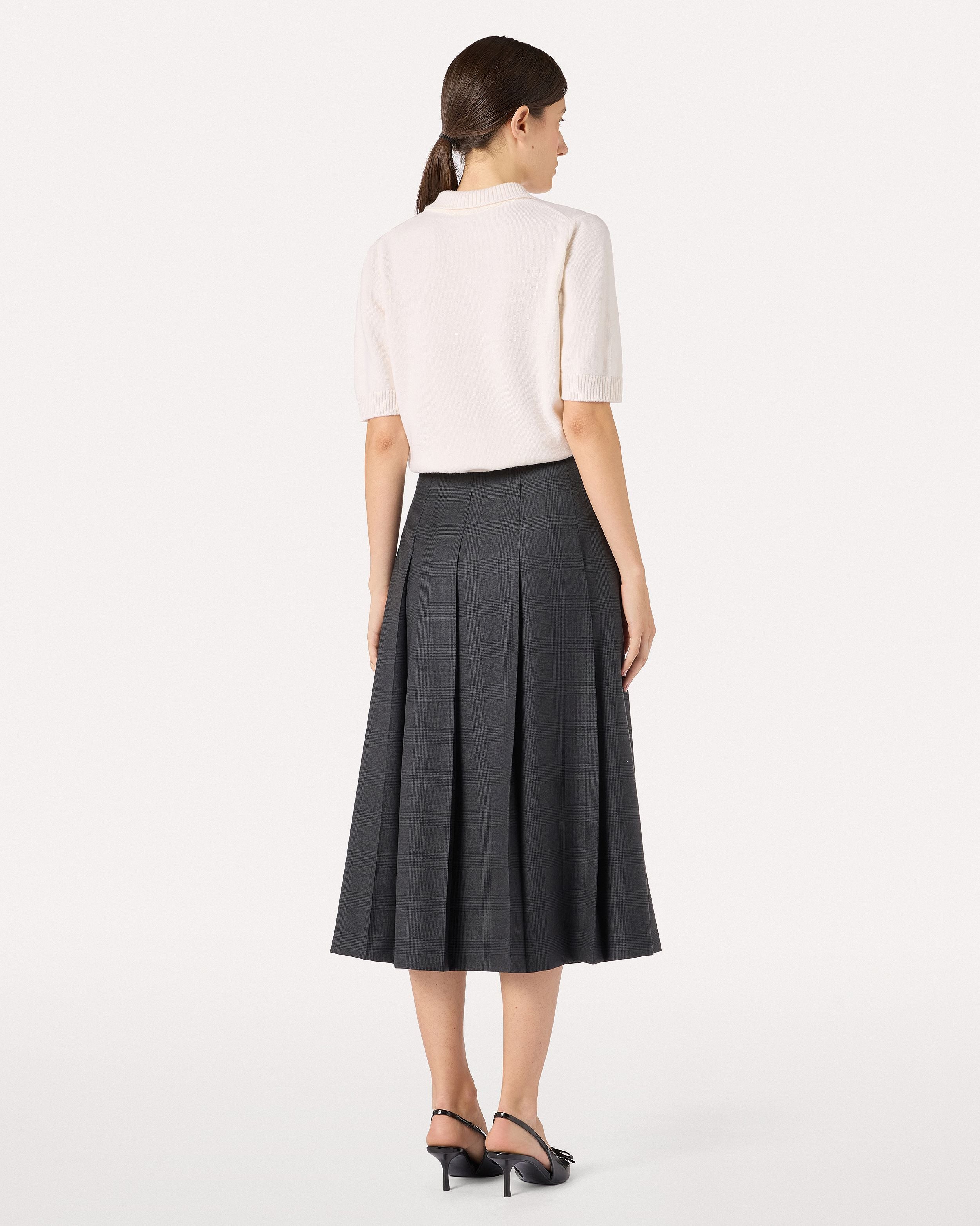 Gonna a pieghe midi color antracite GREY/BLACK Lardini 5