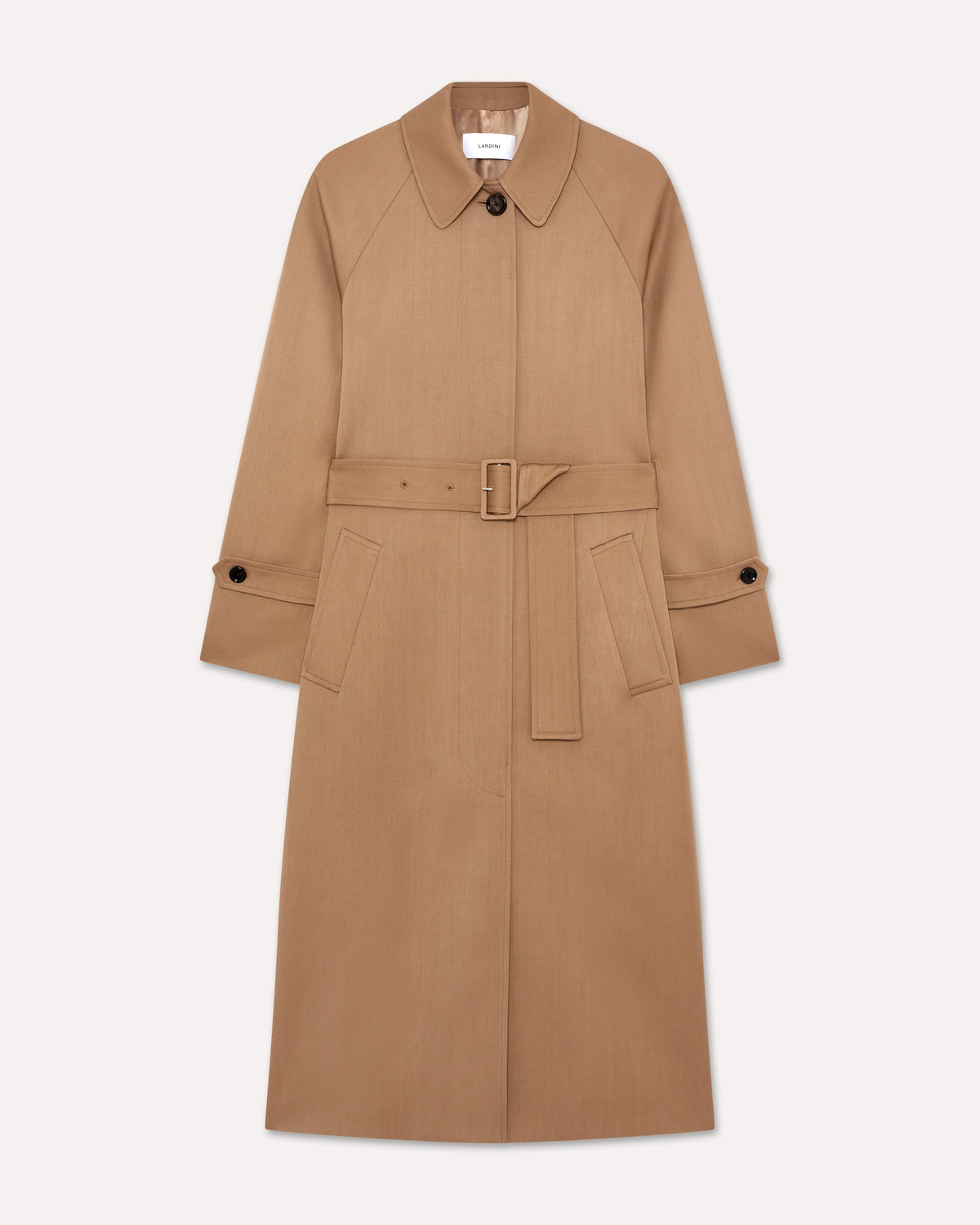 Beige wool gabardine trench coat CAMEL Lardini 1