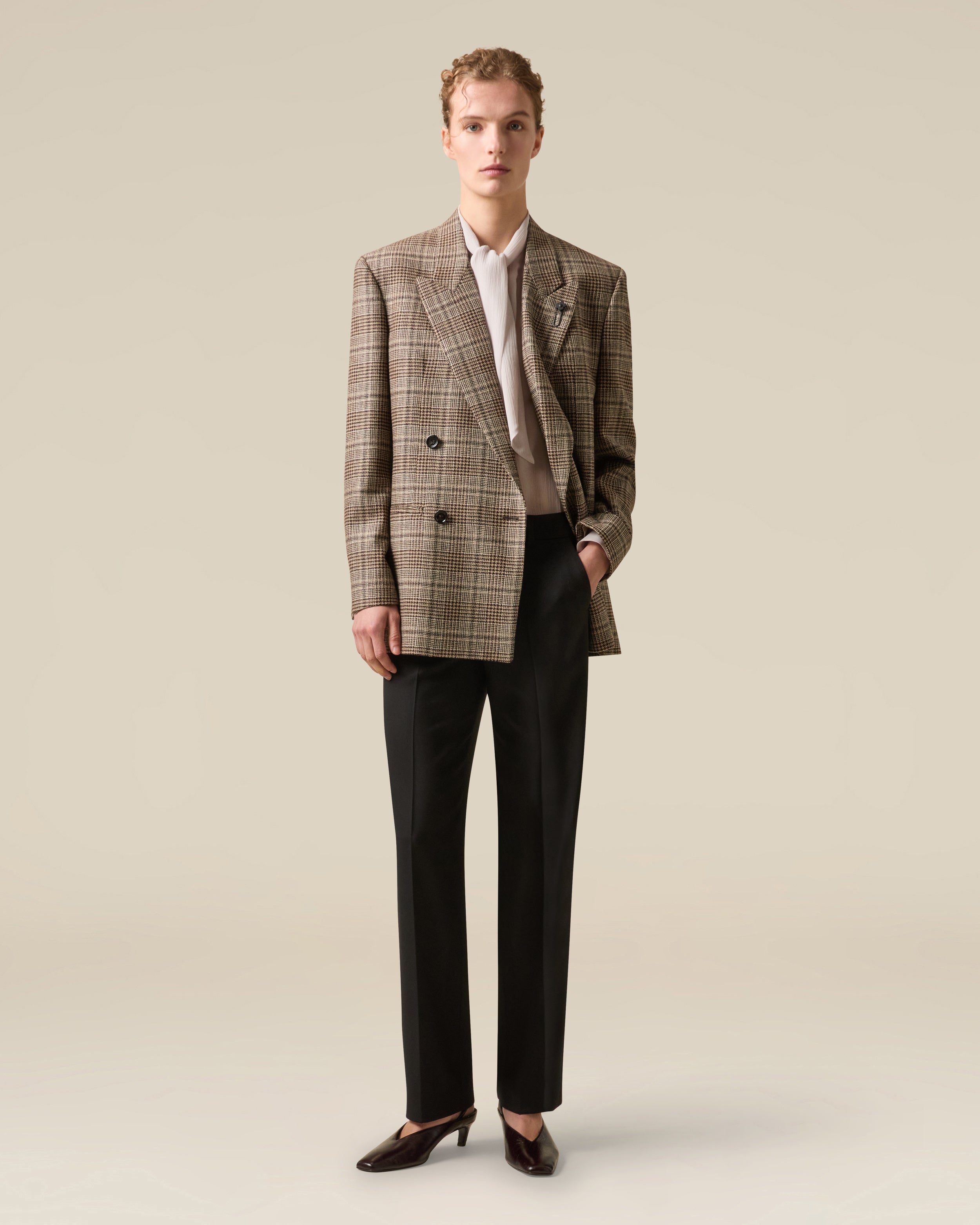 Black wool gabardine trousers BLACK Lardini 2