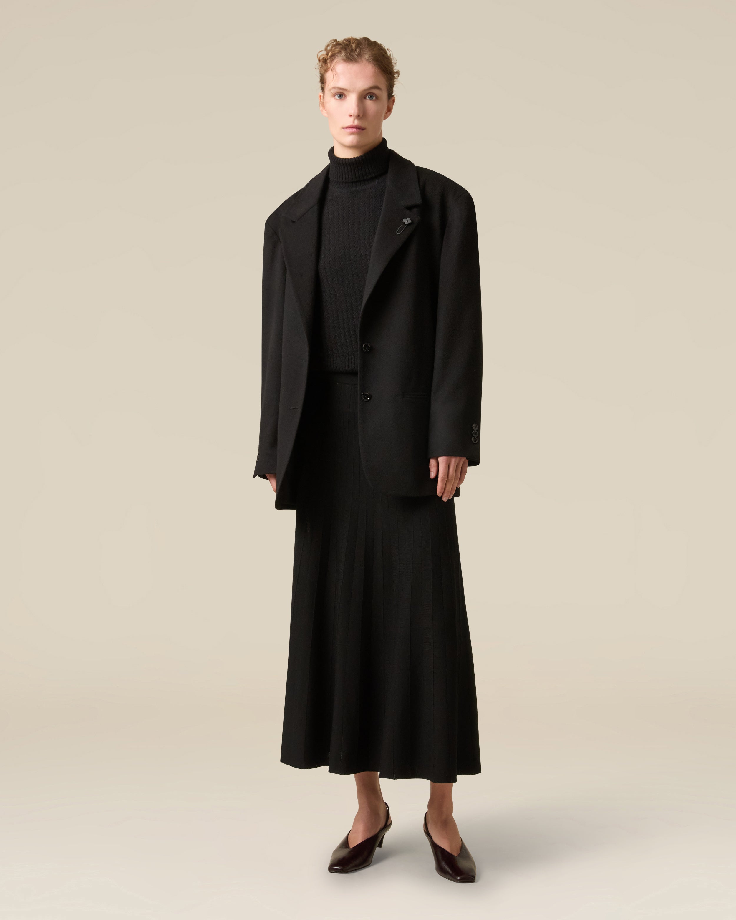 Black turtleneck in wool and alpaca BLACK Lardini 2