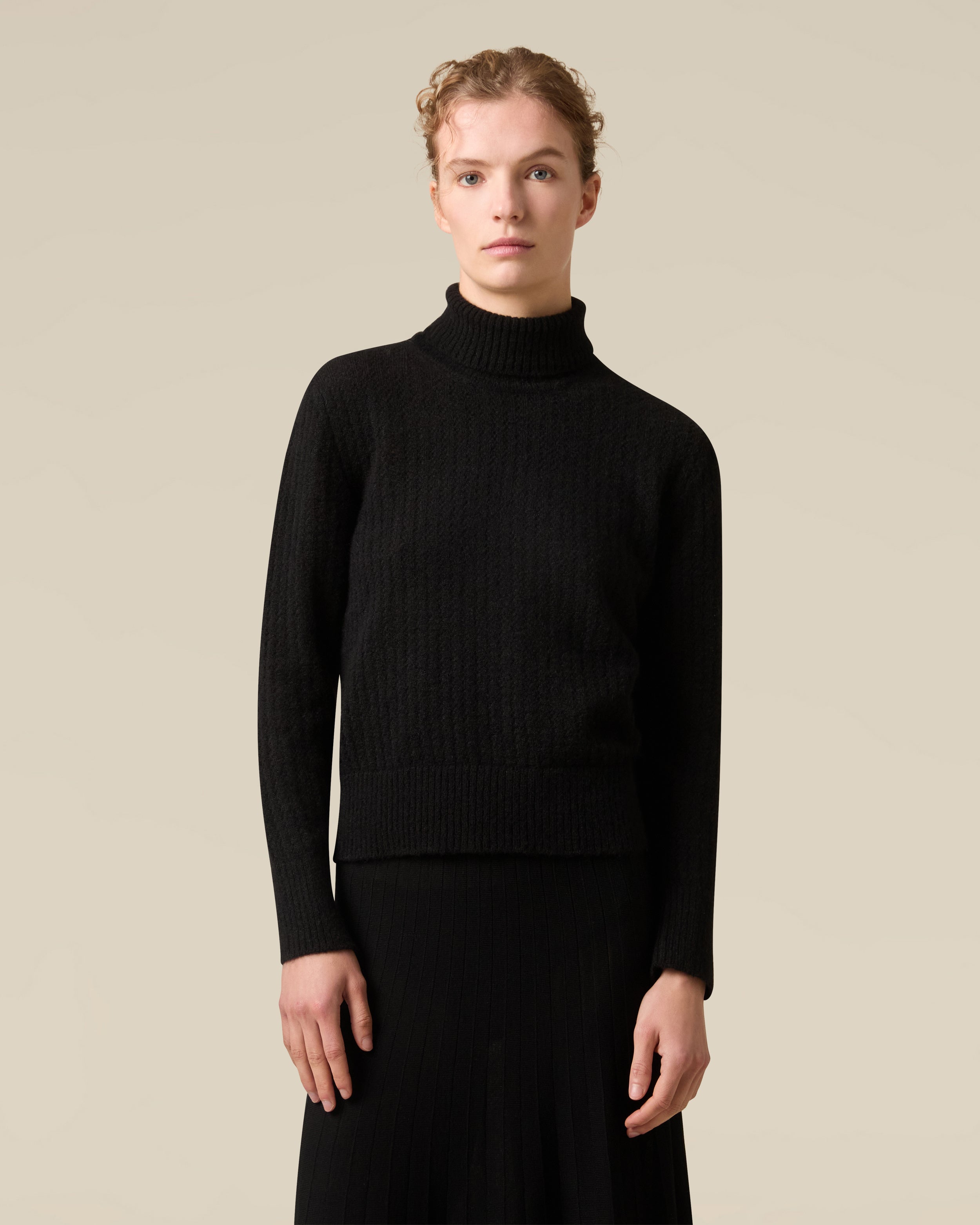 Black turtleneck in wool and alpaca BLACK Lardini 4