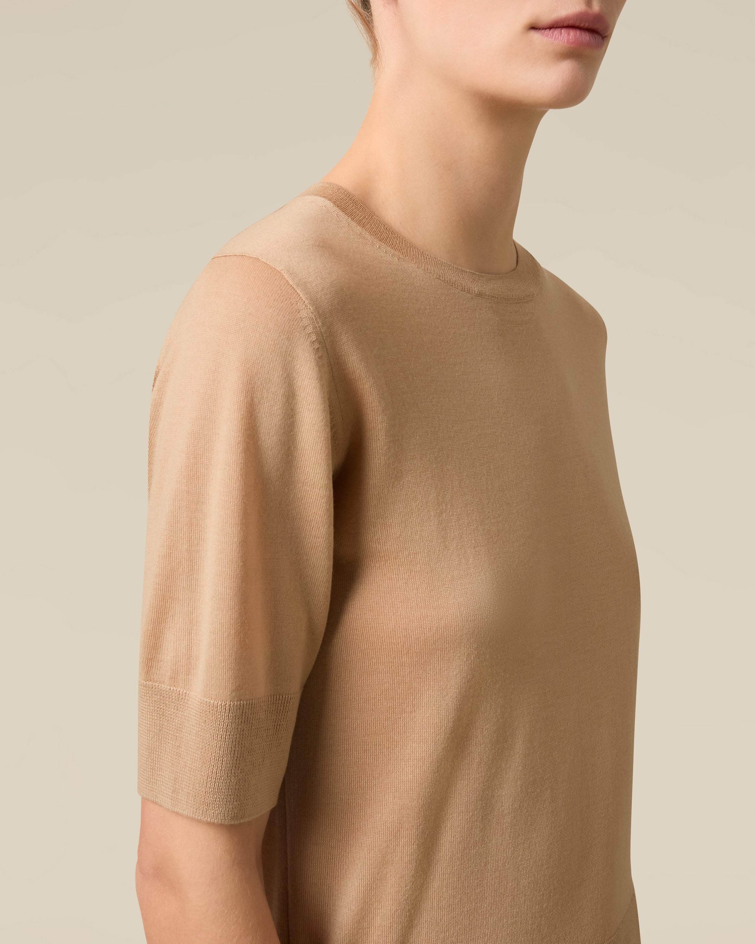 Maglia girocollo beige BEIGE Lardini 3