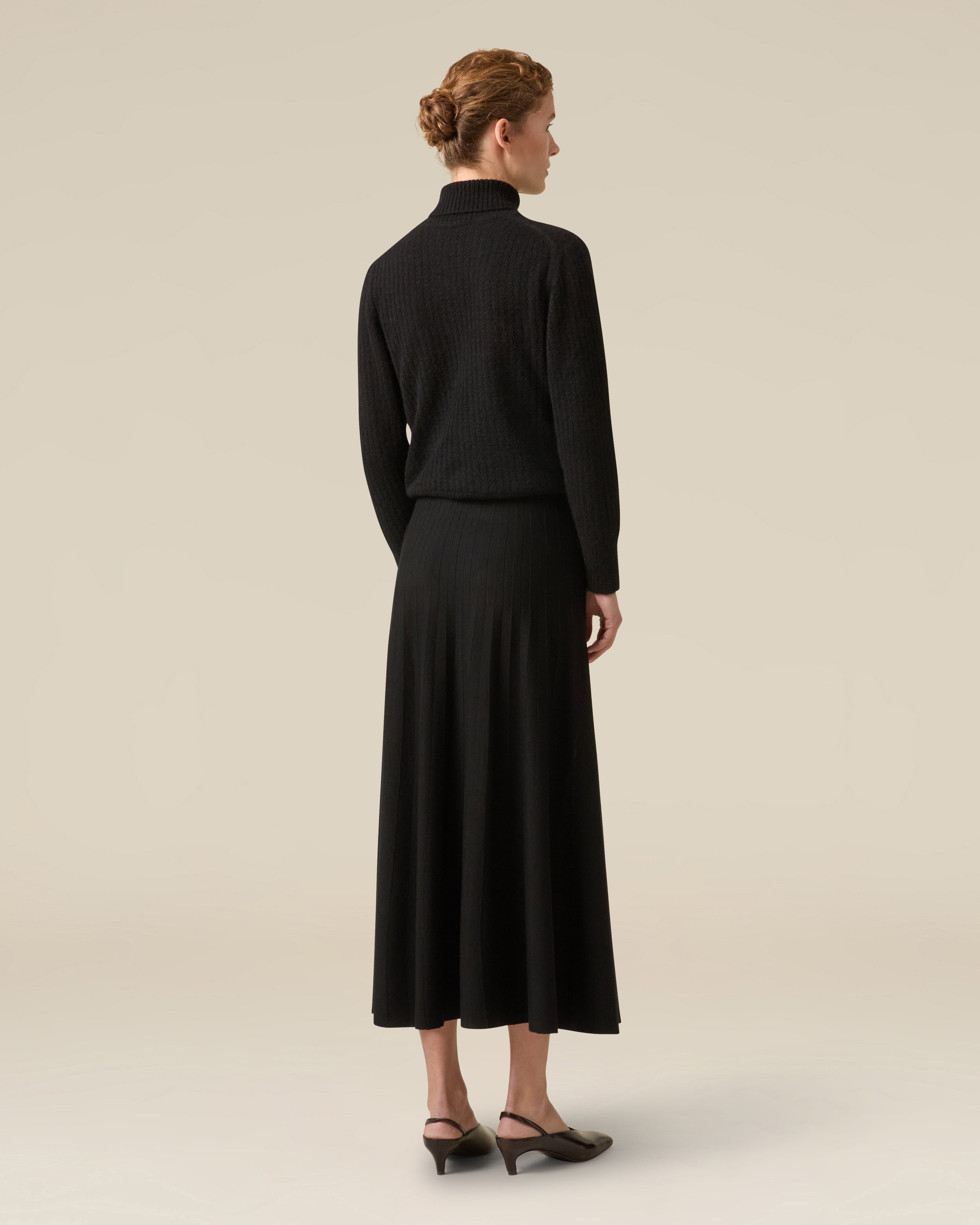 Schwarzer Midi-Rock BLACK Lardini 5