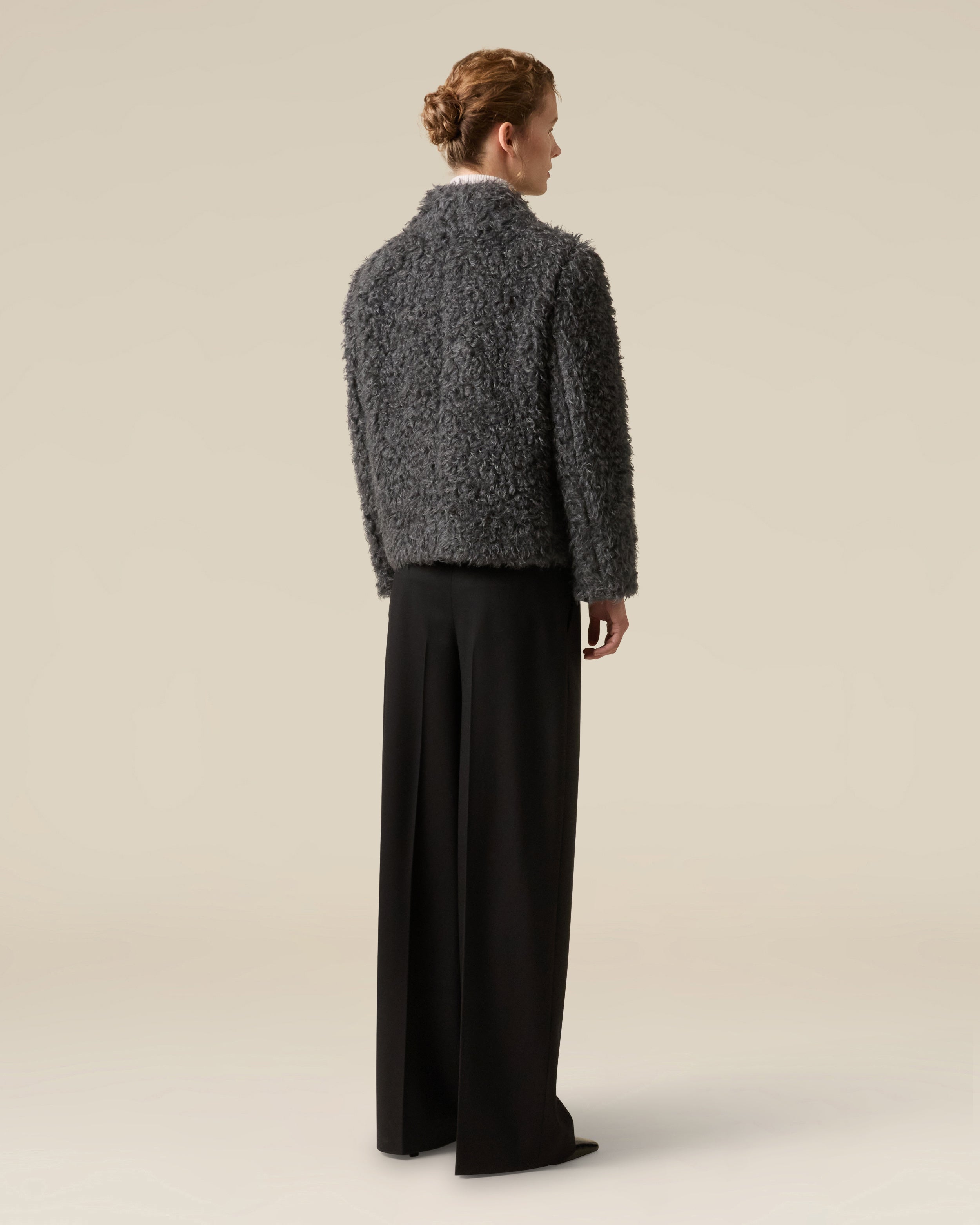 Short grey coat GREY Lardini 5