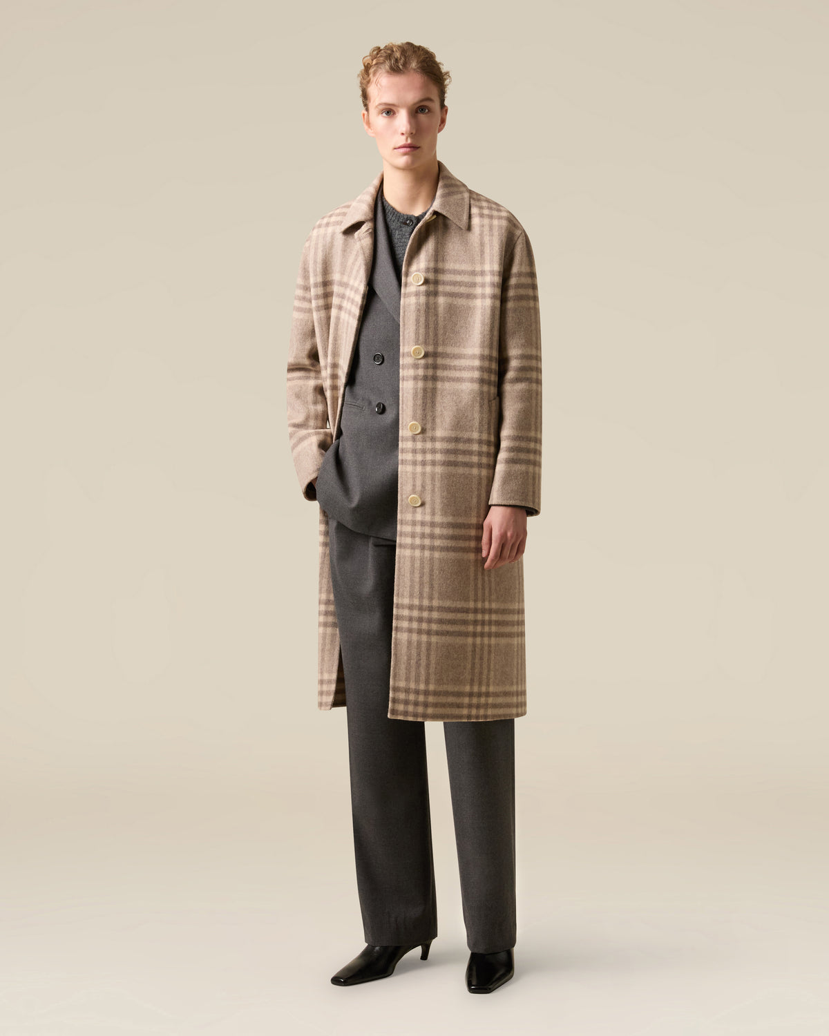 Grey flannel trousers GREY Lardini 2