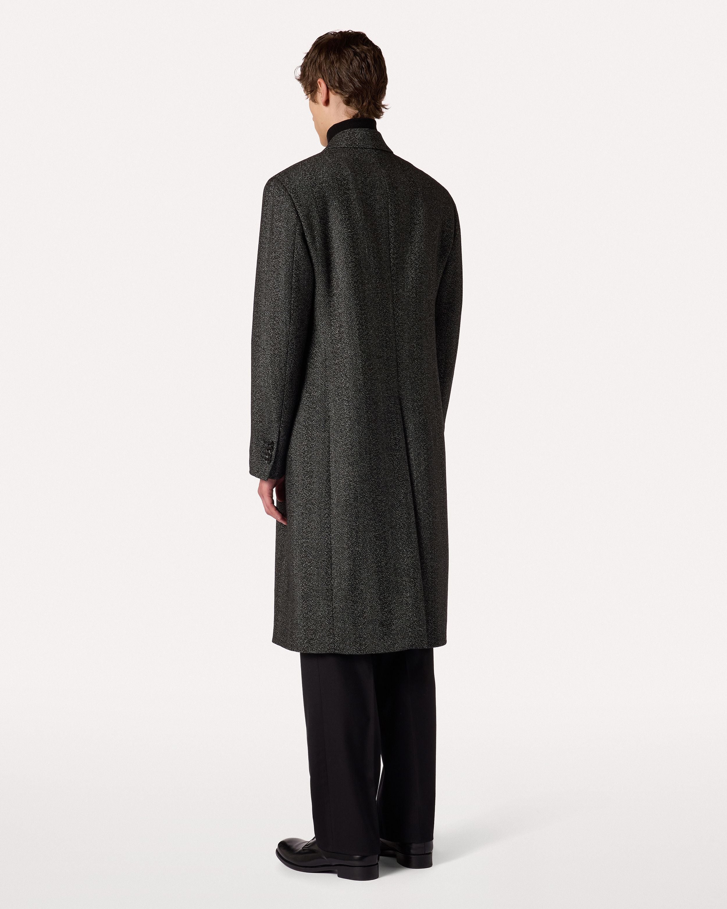 Cappotto doppiopetto grigio in lana a spina di pesce GREY Lardini 5