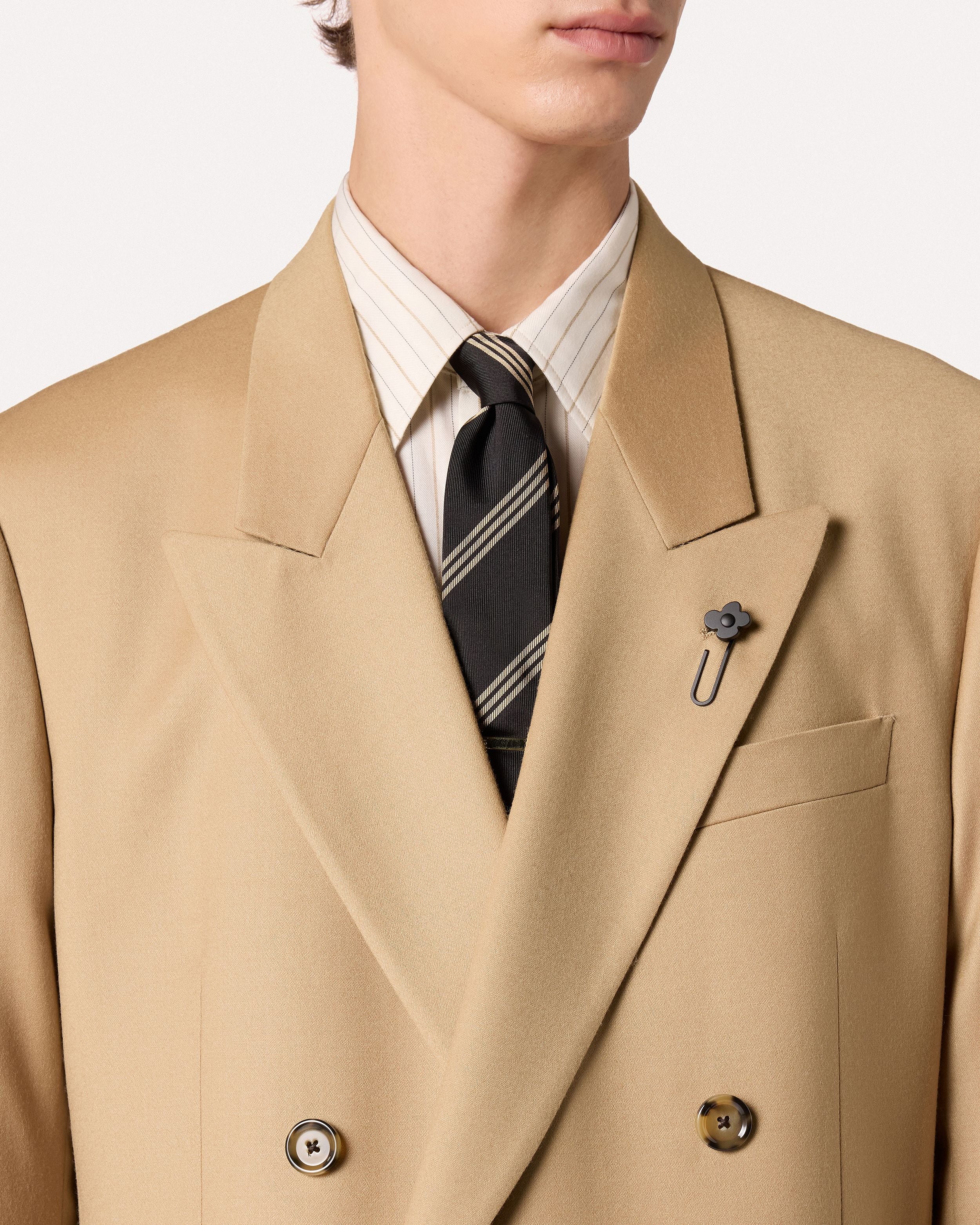 Giacca doppiopetto cammello in flanella stretch CAMEL Lardini 3