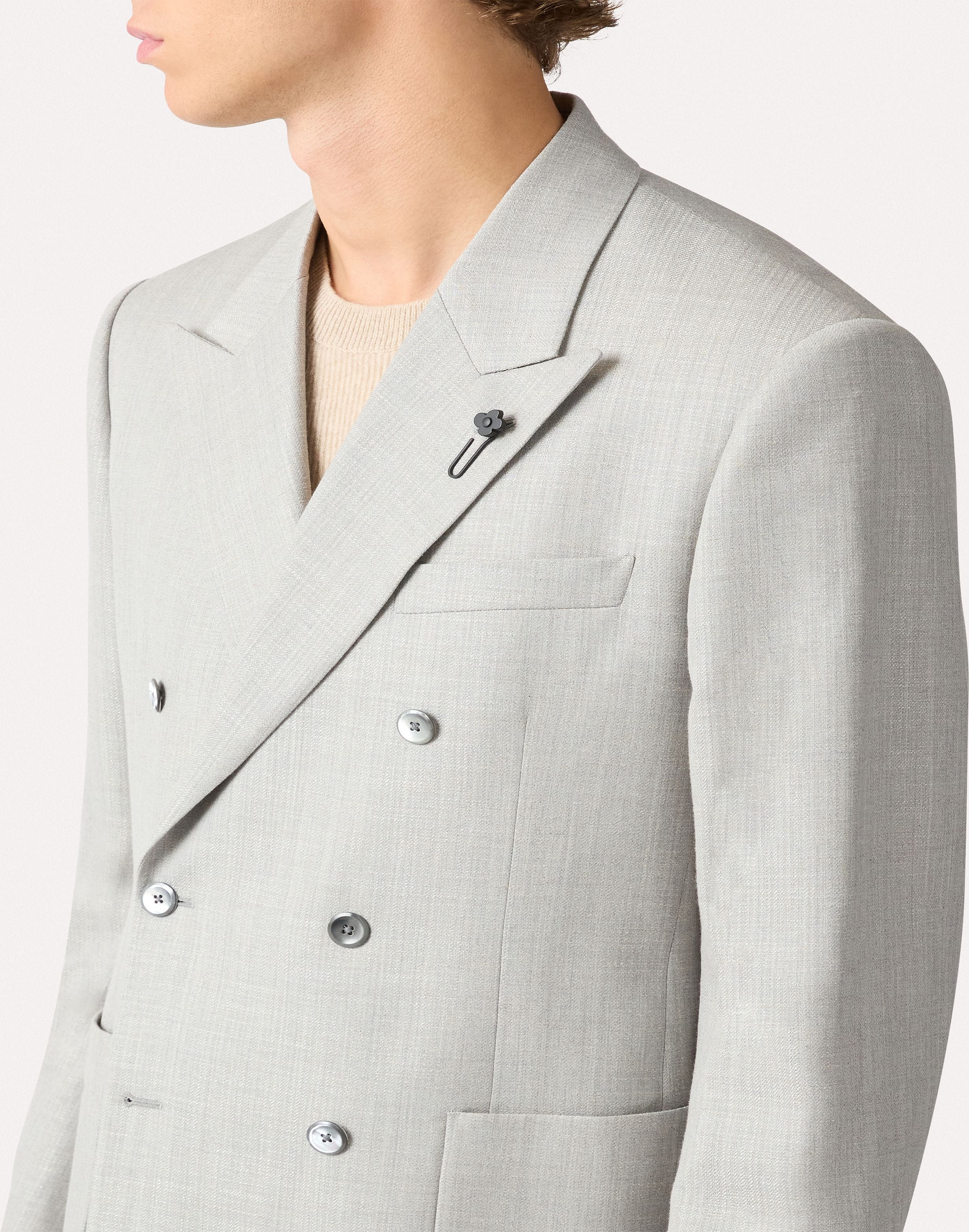 Double-breasted jacket in grey twill GREY Lardini 3