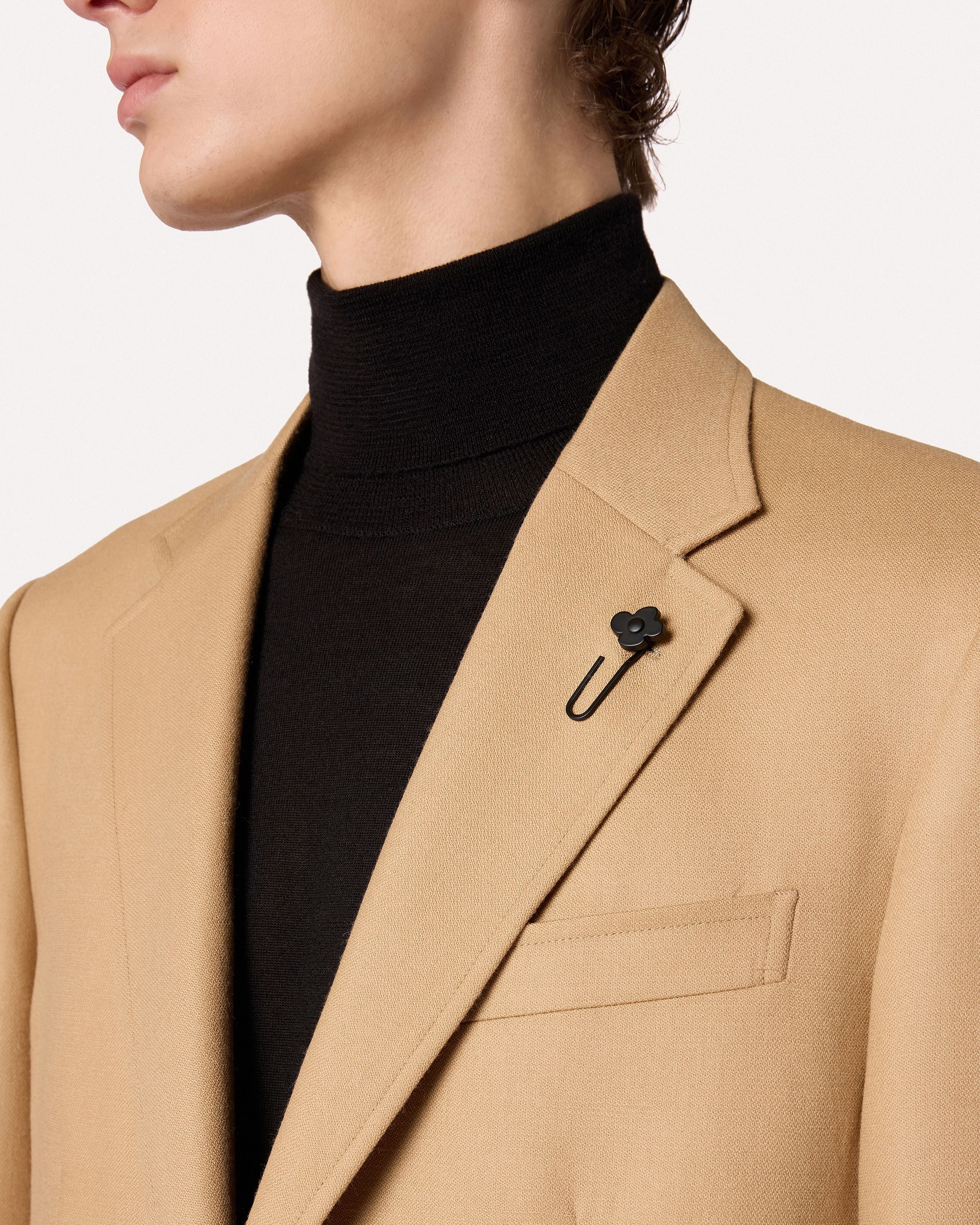 Giacca monopetto cammello in lana CAMEL Lardini 3