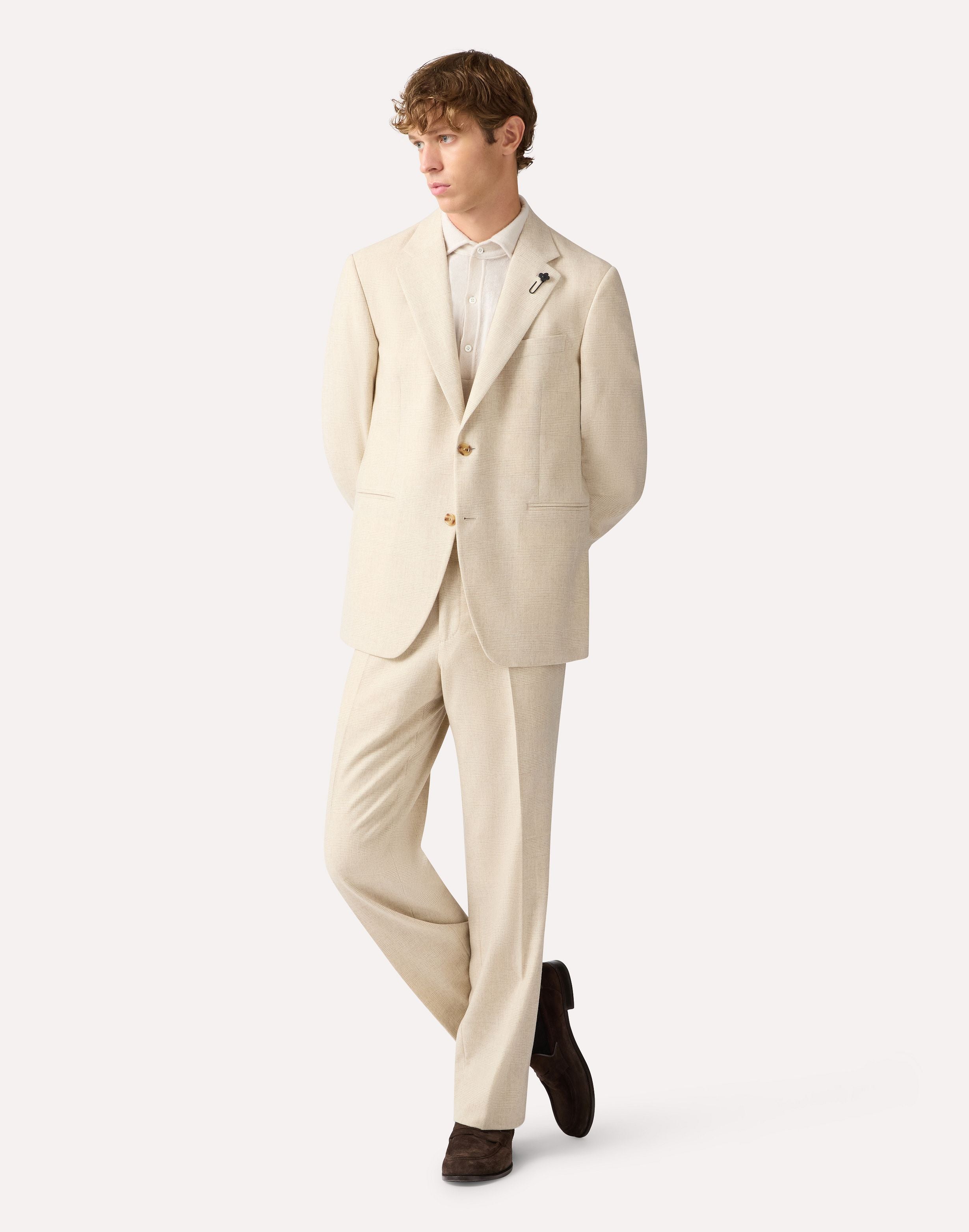 Cream single-breasted suit in wool and cashmere CREAM/BEIGE Lardini 2