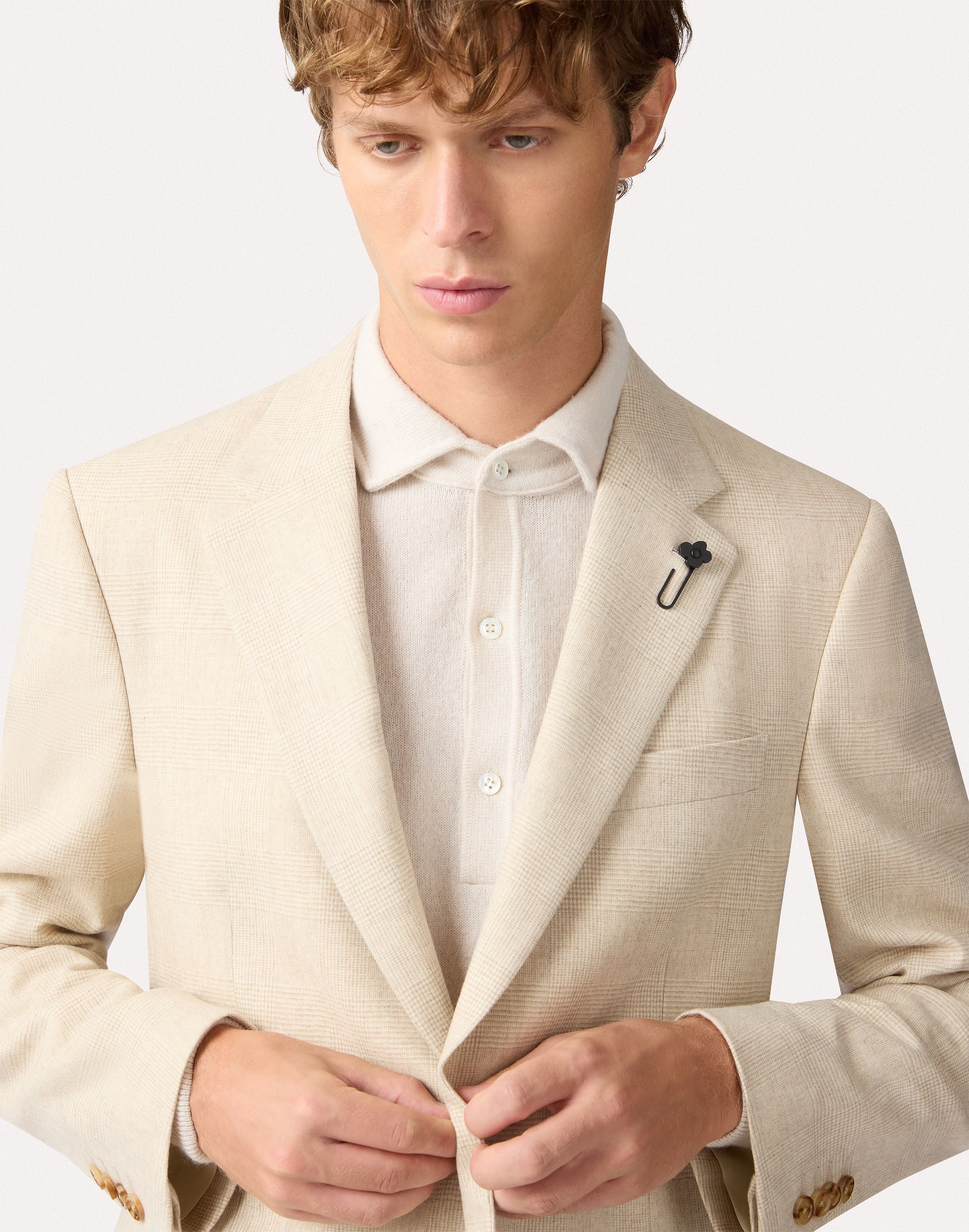 Cream single-breasted suit in wool and cashmere CREAM/BEIGE Lardini 3