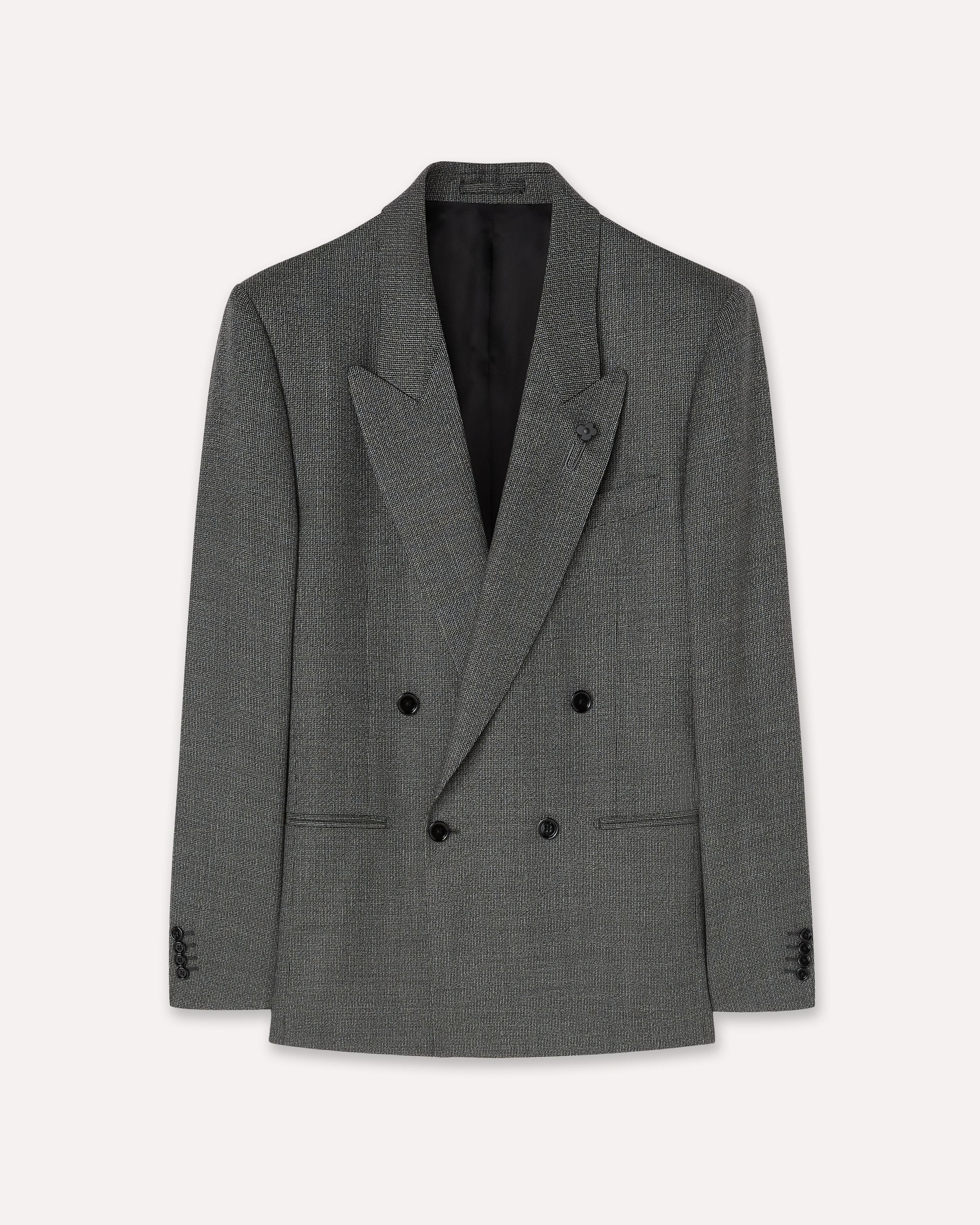 Grey micro-pattern double-breasted jacket GREY/BLACK/WHITE Lardini 1