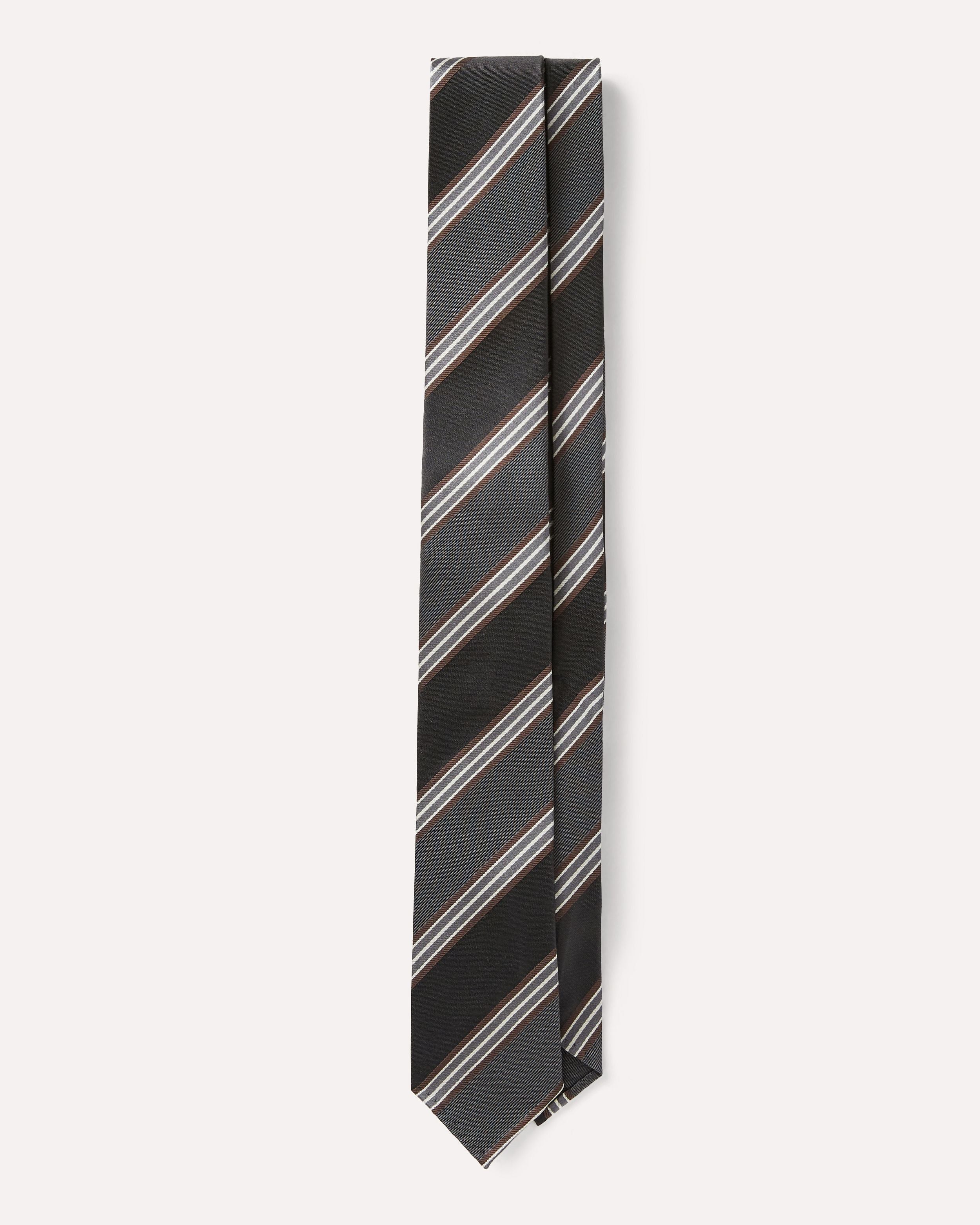 Gray regimental tie with burgundy and white details GREY/BURGUNDY/WHITE Lardini 1