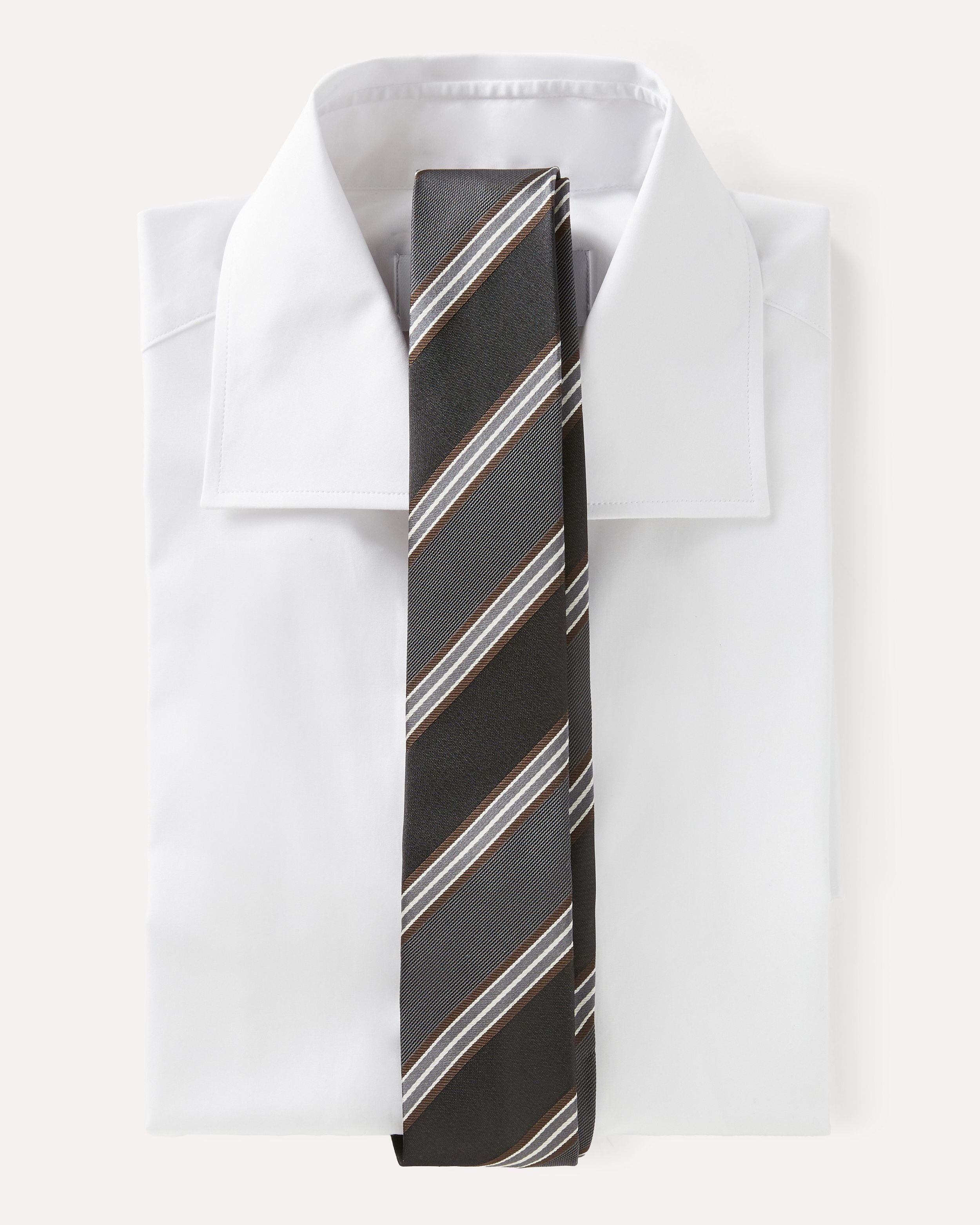 Gray regimental tie with burgundy and white details GREY/BURGUNDY/WHITE Lardini 3