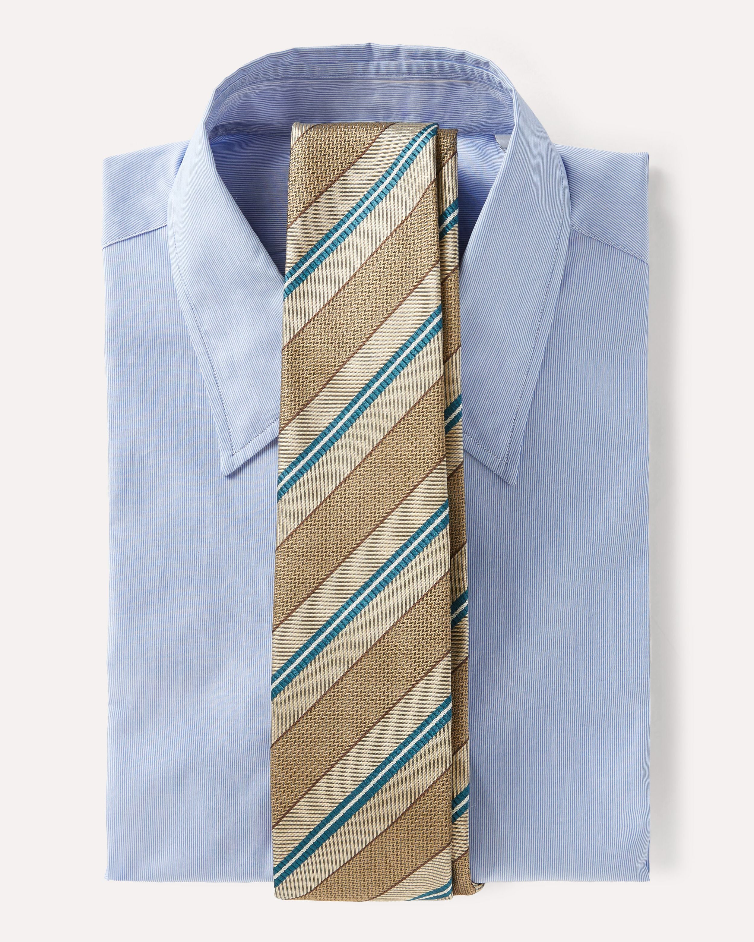 Cravatta regimental beige con righe azzurre e marroni BEIGE/GREEN/BROWN Lardini 3