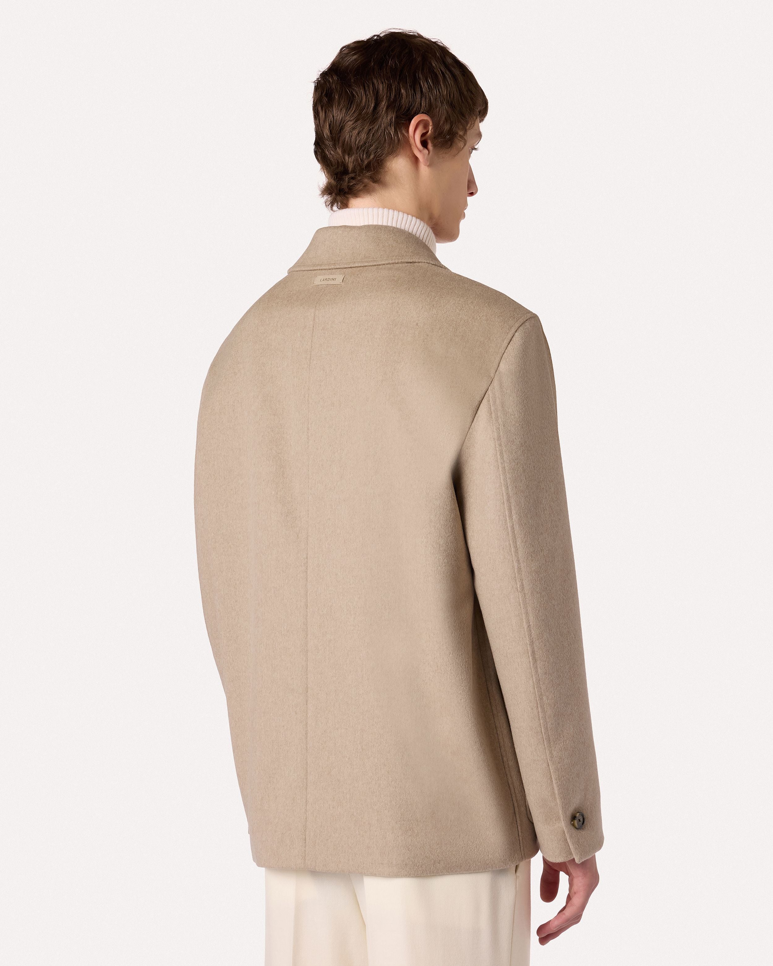 Sand-colored jacket in technical rainproof wool fabric BEIGE Lardini 5