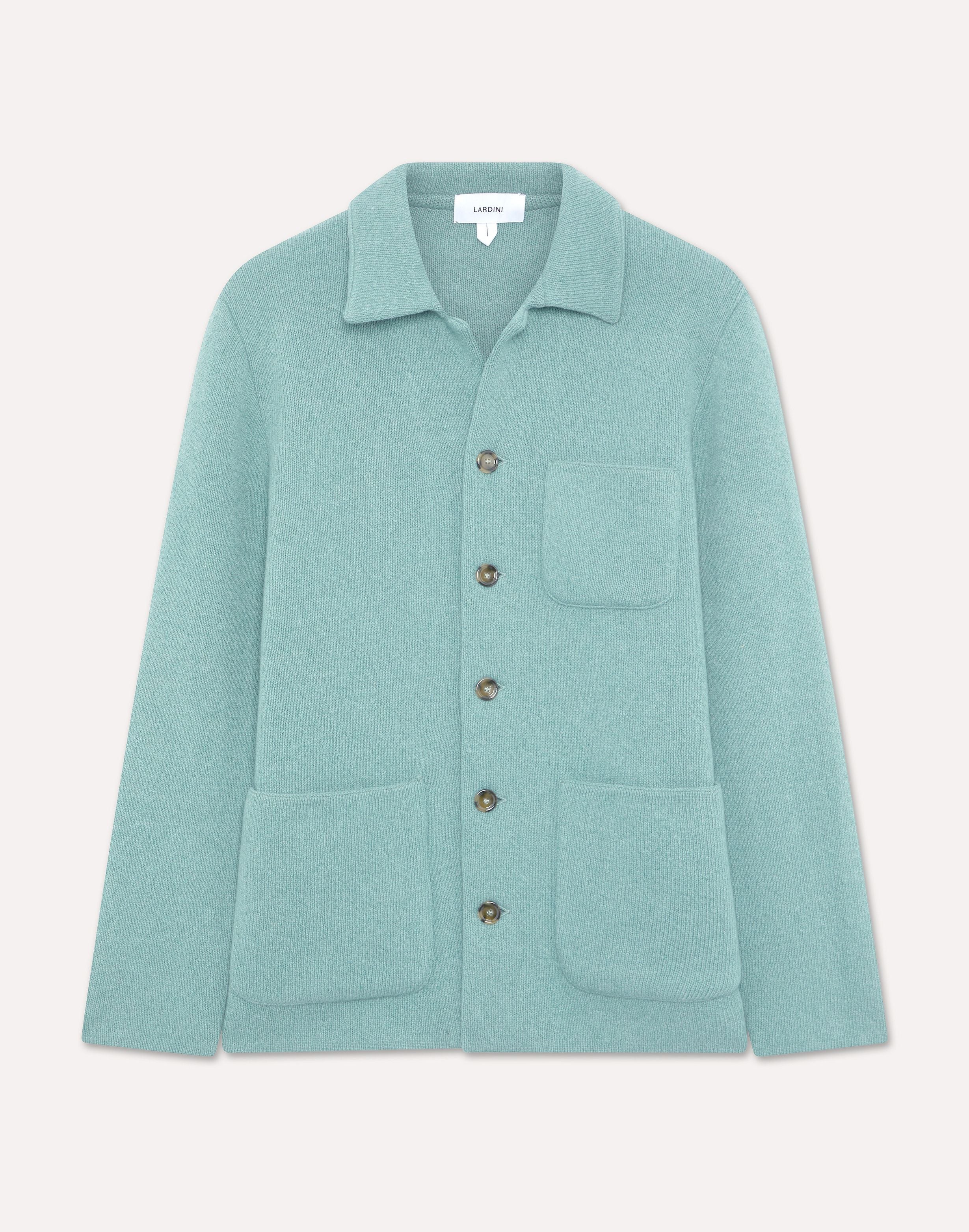Aqua green knitted jacket in cashmere WATER GREEN Lardini 1