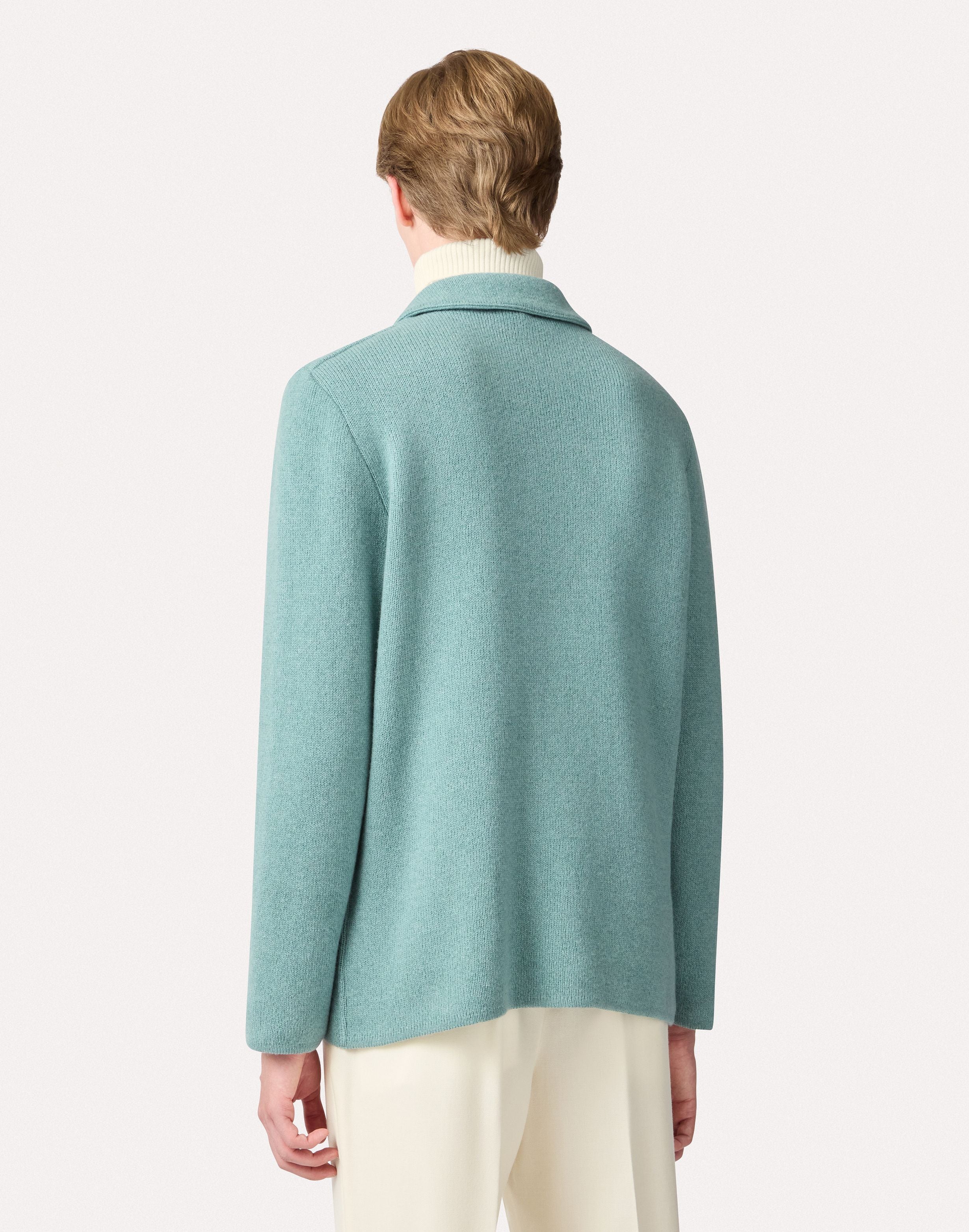 Aqua green knitted jacket in cashmere WATER GREEN Lardini 5