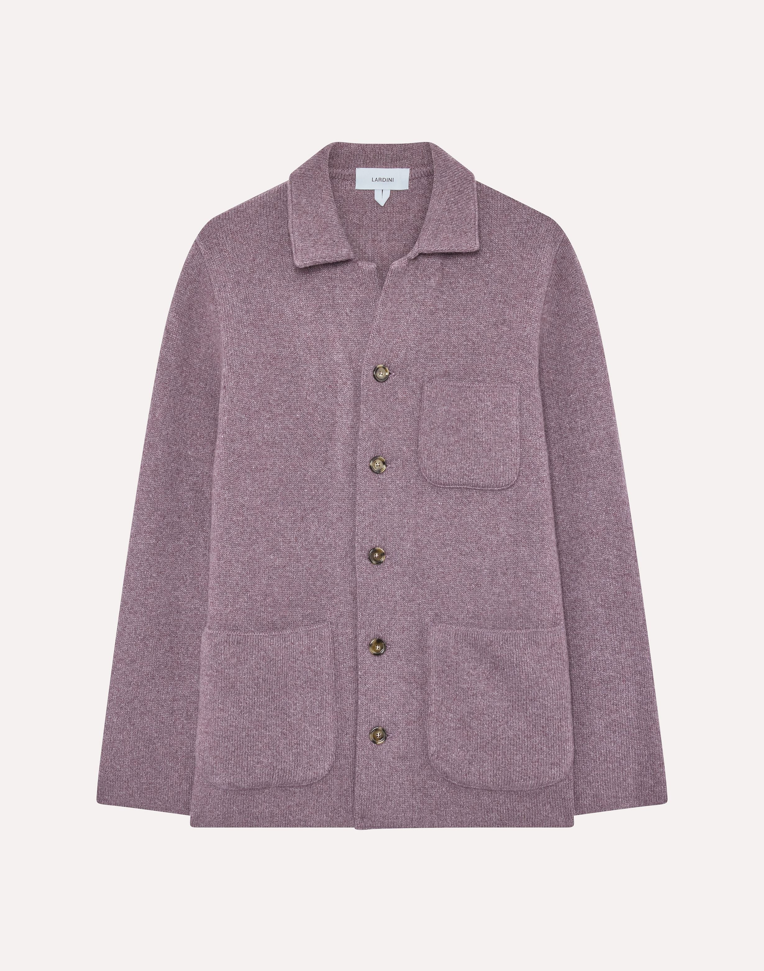 Purple knitted jacket in cashmere PURPLE Lardini 1