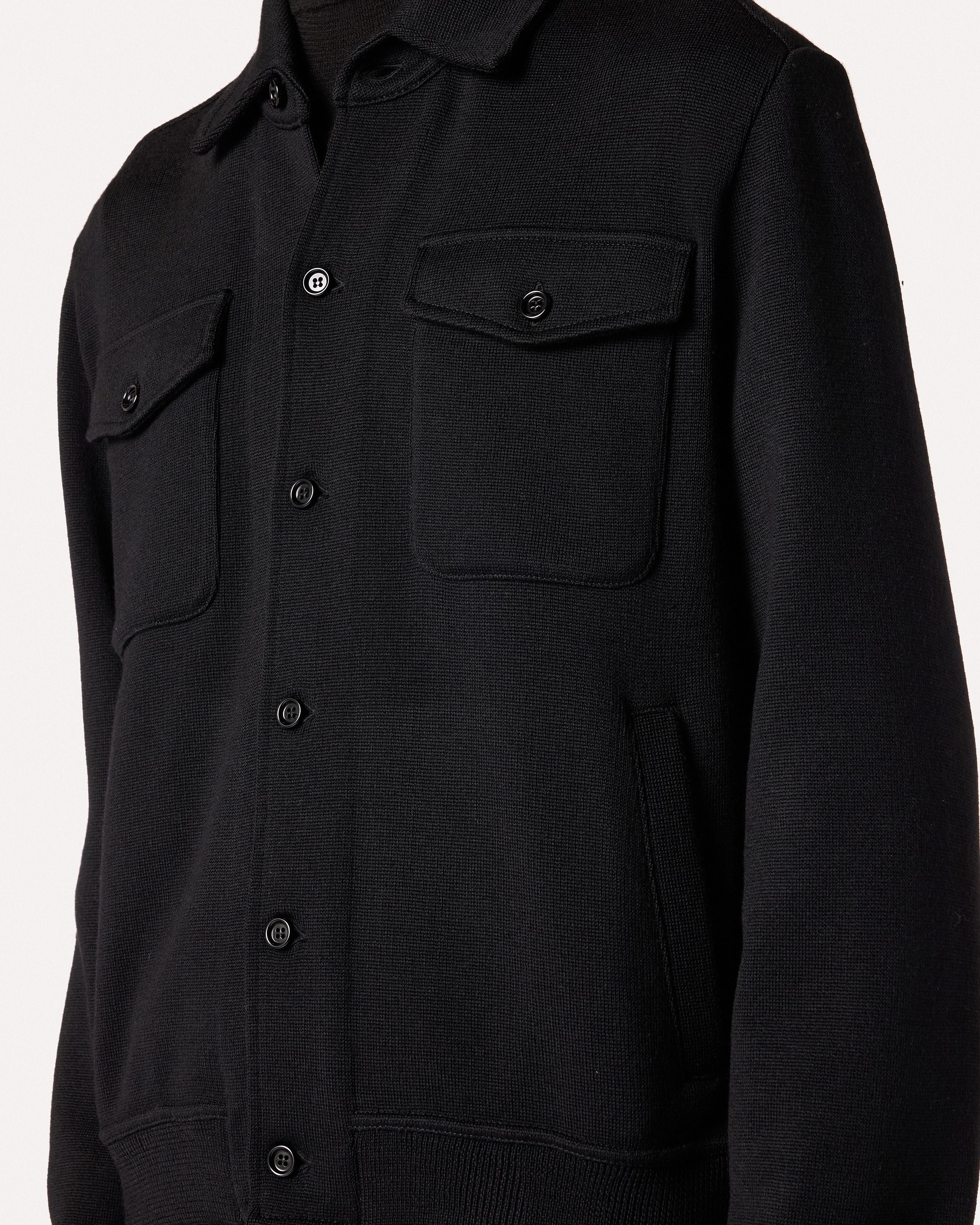 Giubbino monopetto nera in maglia di lana BLACK Lardini 3