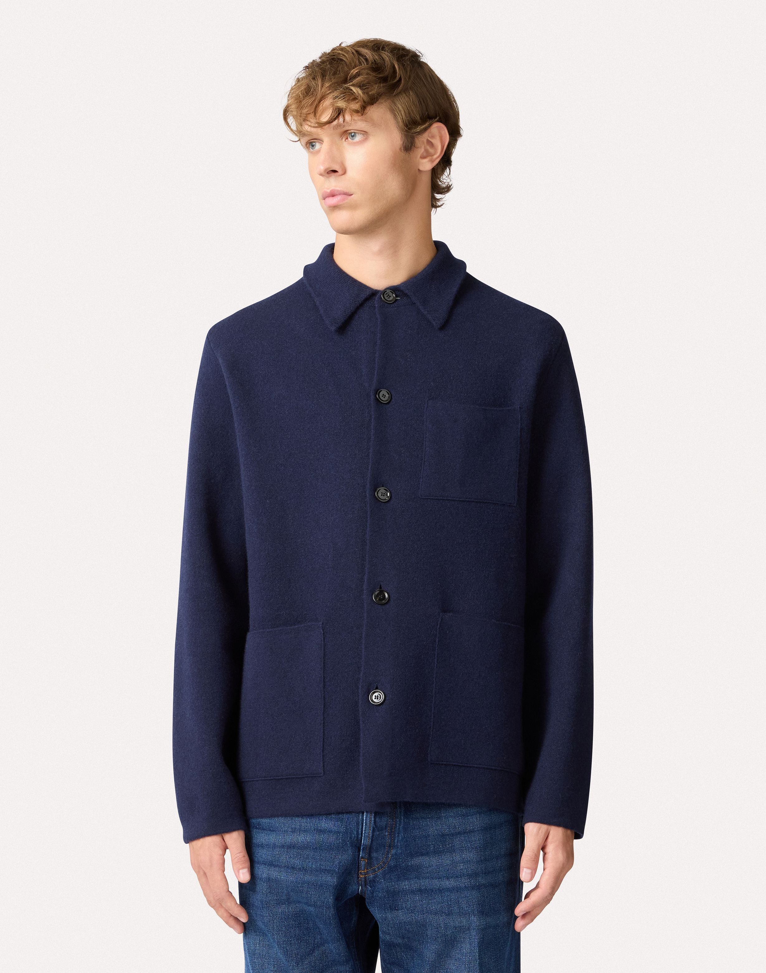 Giacca in maglia blu e grigio BLUE/GREY Lardini 4