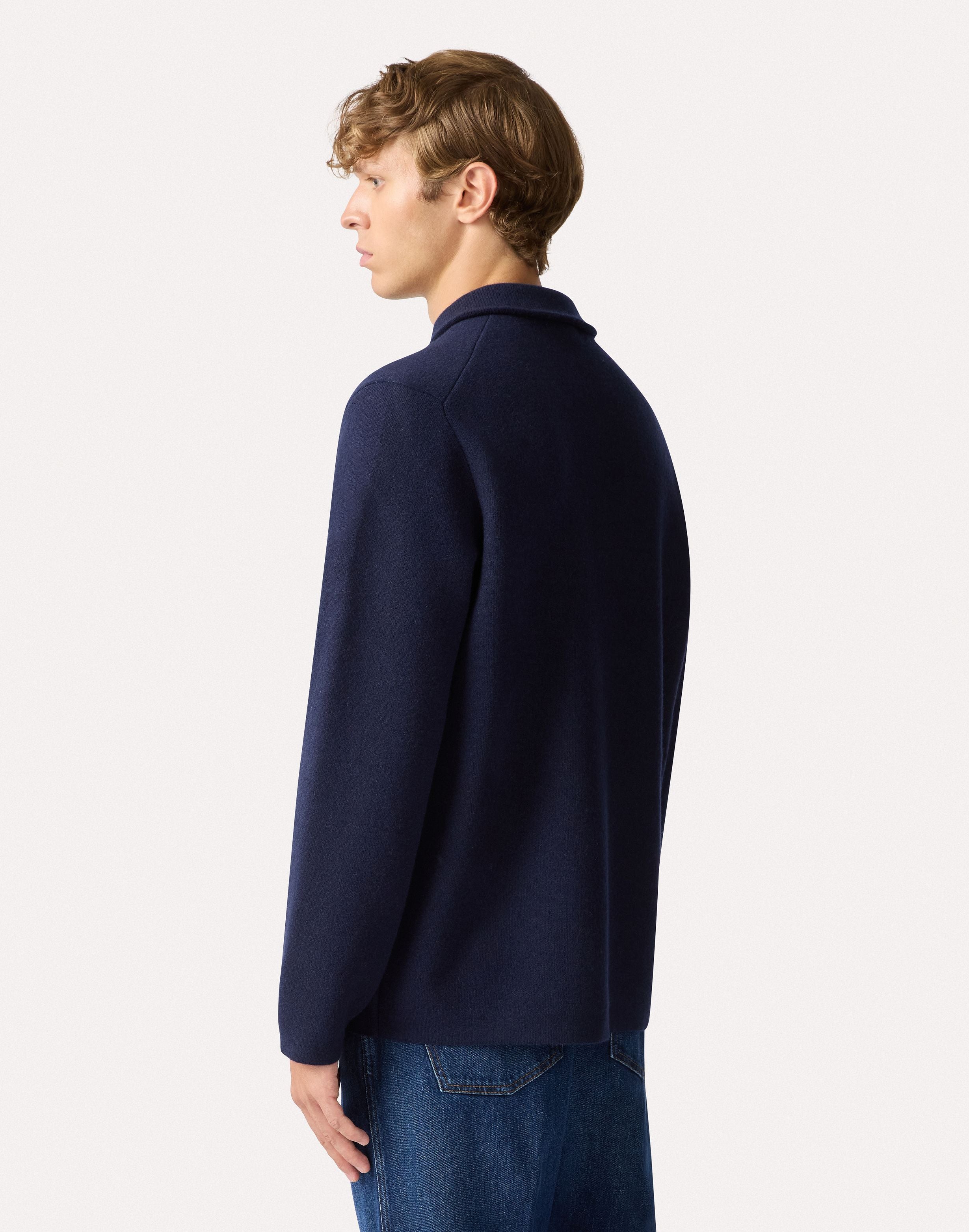 Giacca in maglia blu e grigio BLUE/GREY Lardini 5
