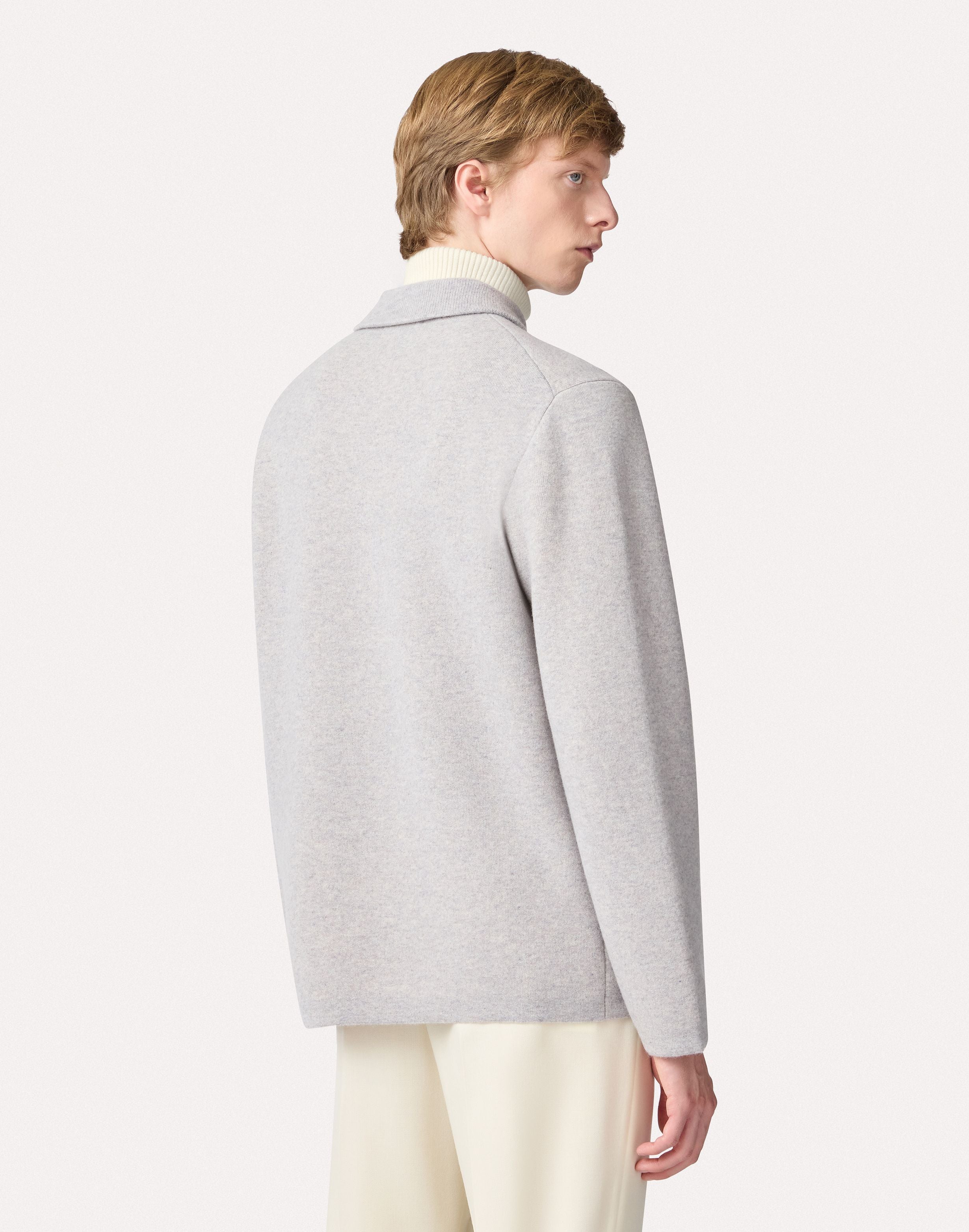 Double-knit jacket in grey and white GREY/WHITE Lardini 5