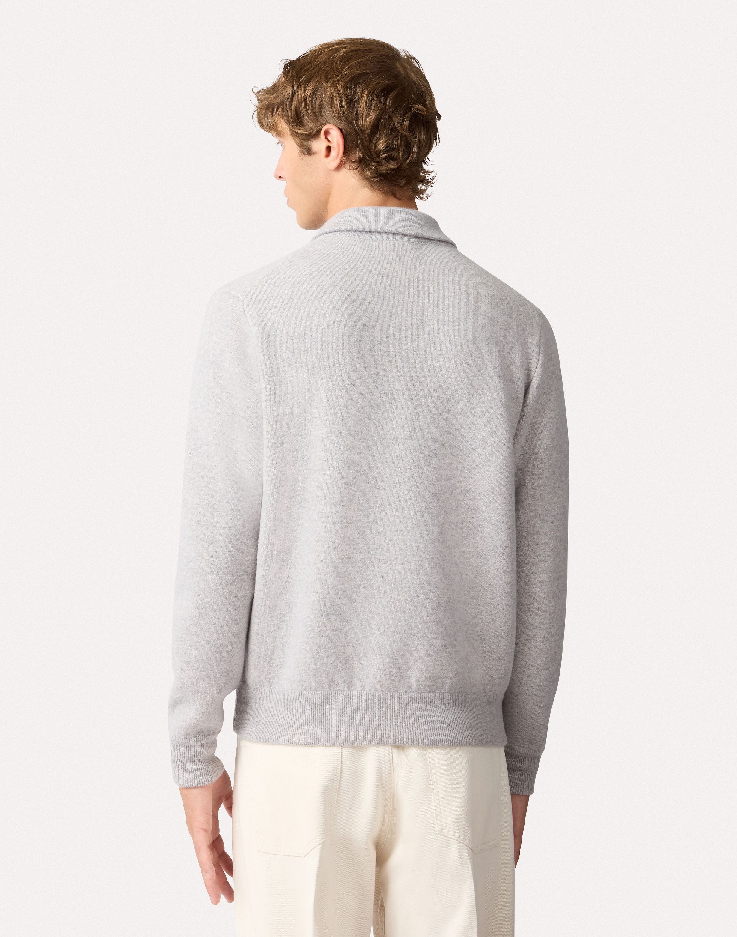 Grey and white double-knit bomber jacket GREY/WHITE Lardini 5