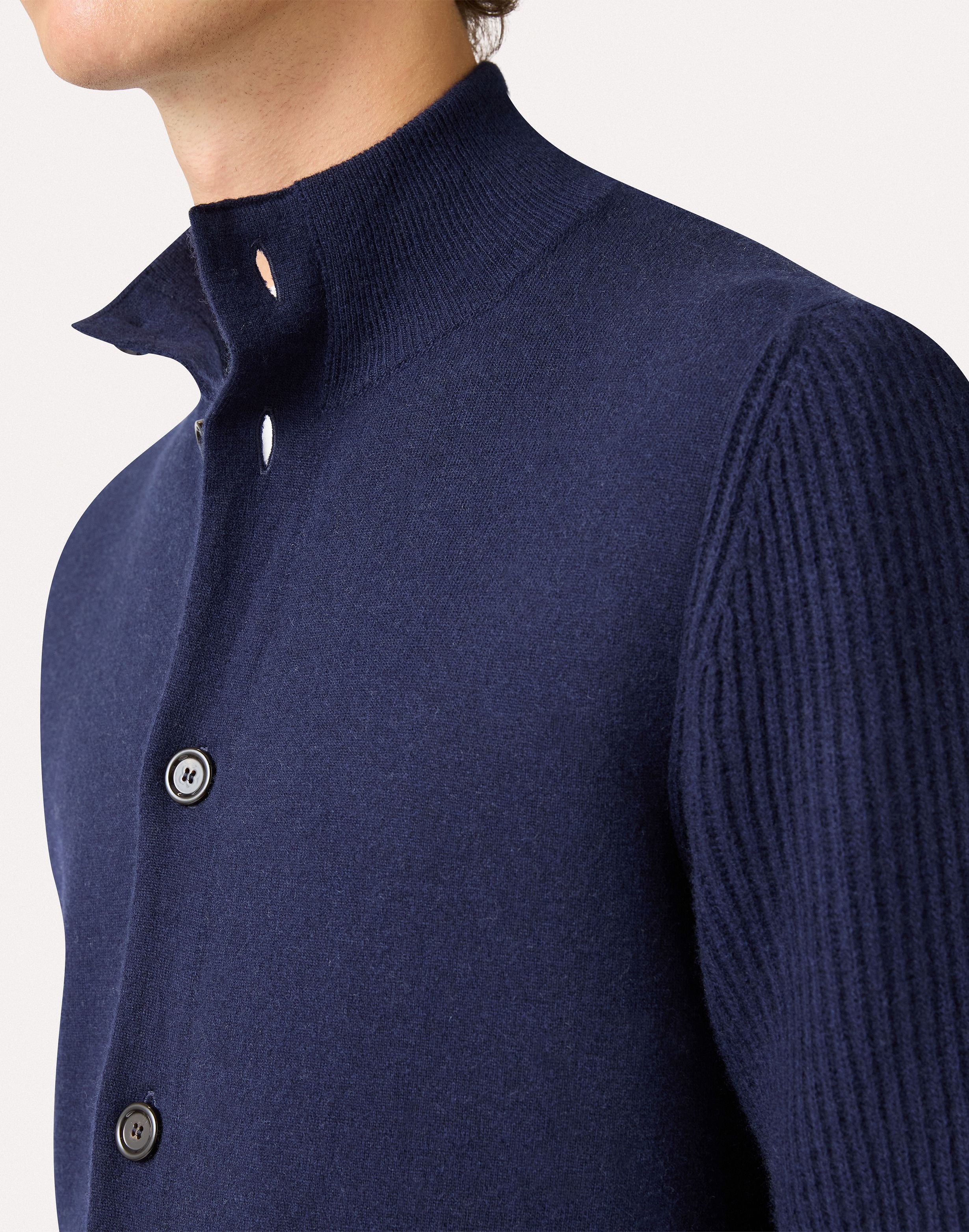 Giubbino in maglia blu e grigio BLUE/GREY Lardini 3