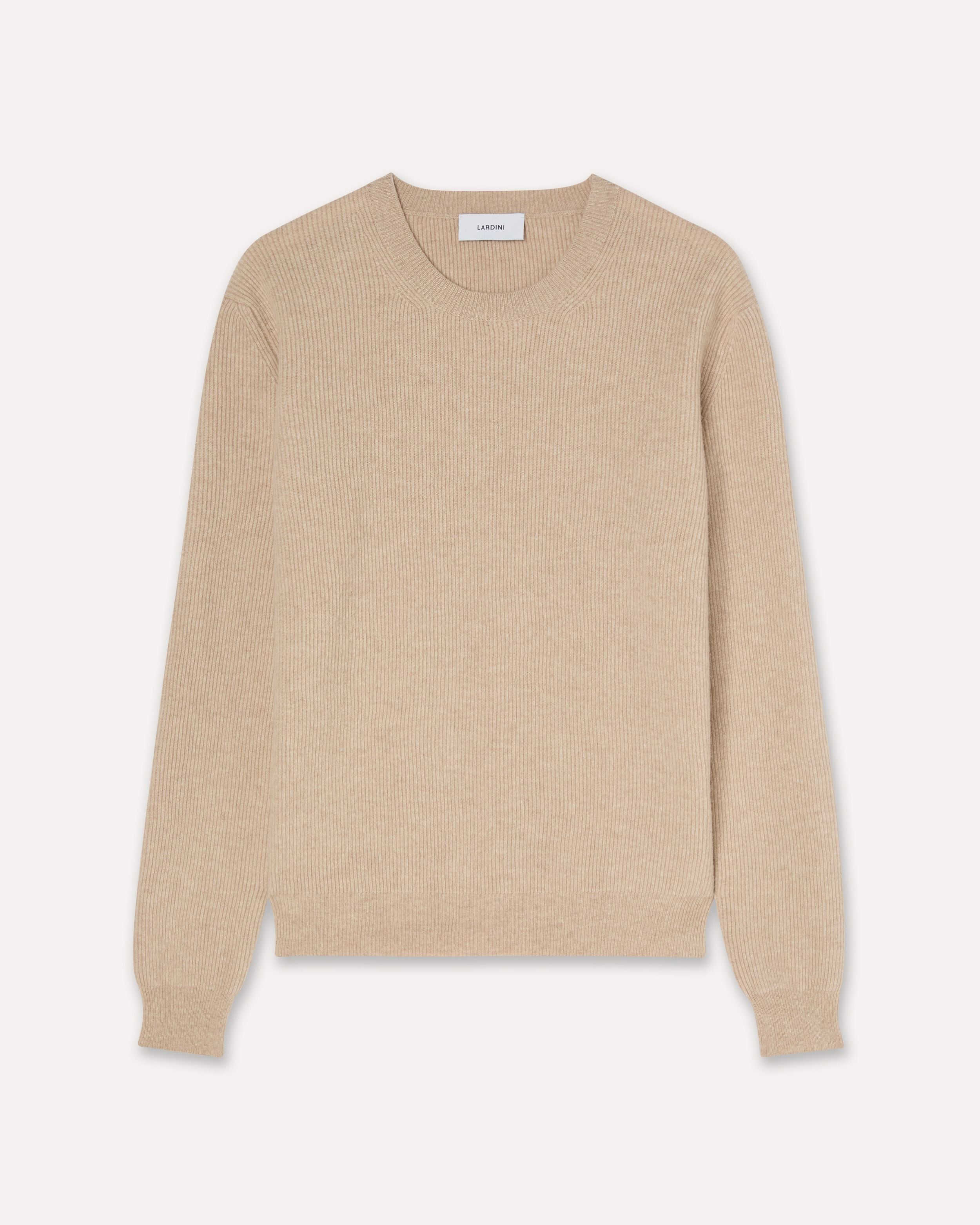 Girocollo beige in lana e cashmere CREAM Lardini