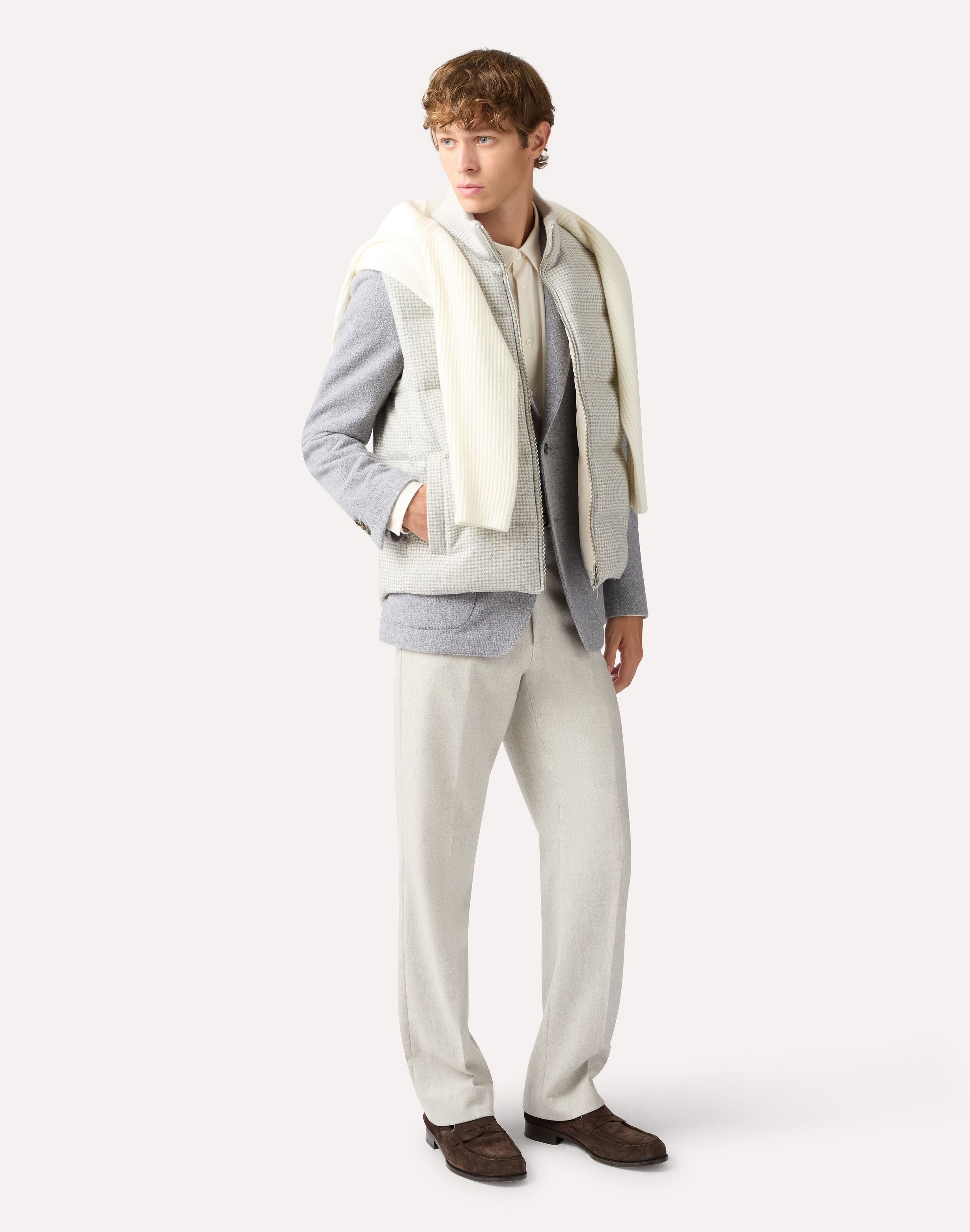 Cream wool and cashmere shawl-collar cardigan CREAM Lardini 2