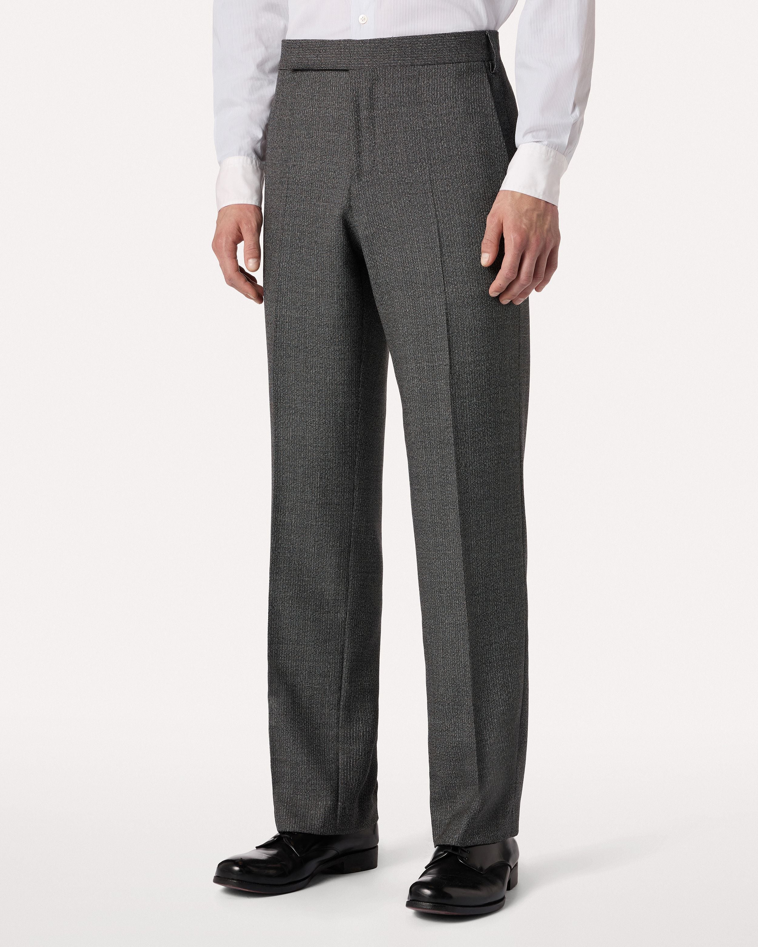 Stretch wool trousers in grey with micro-pattern GREY/BLACK/WHITE Lardini 4