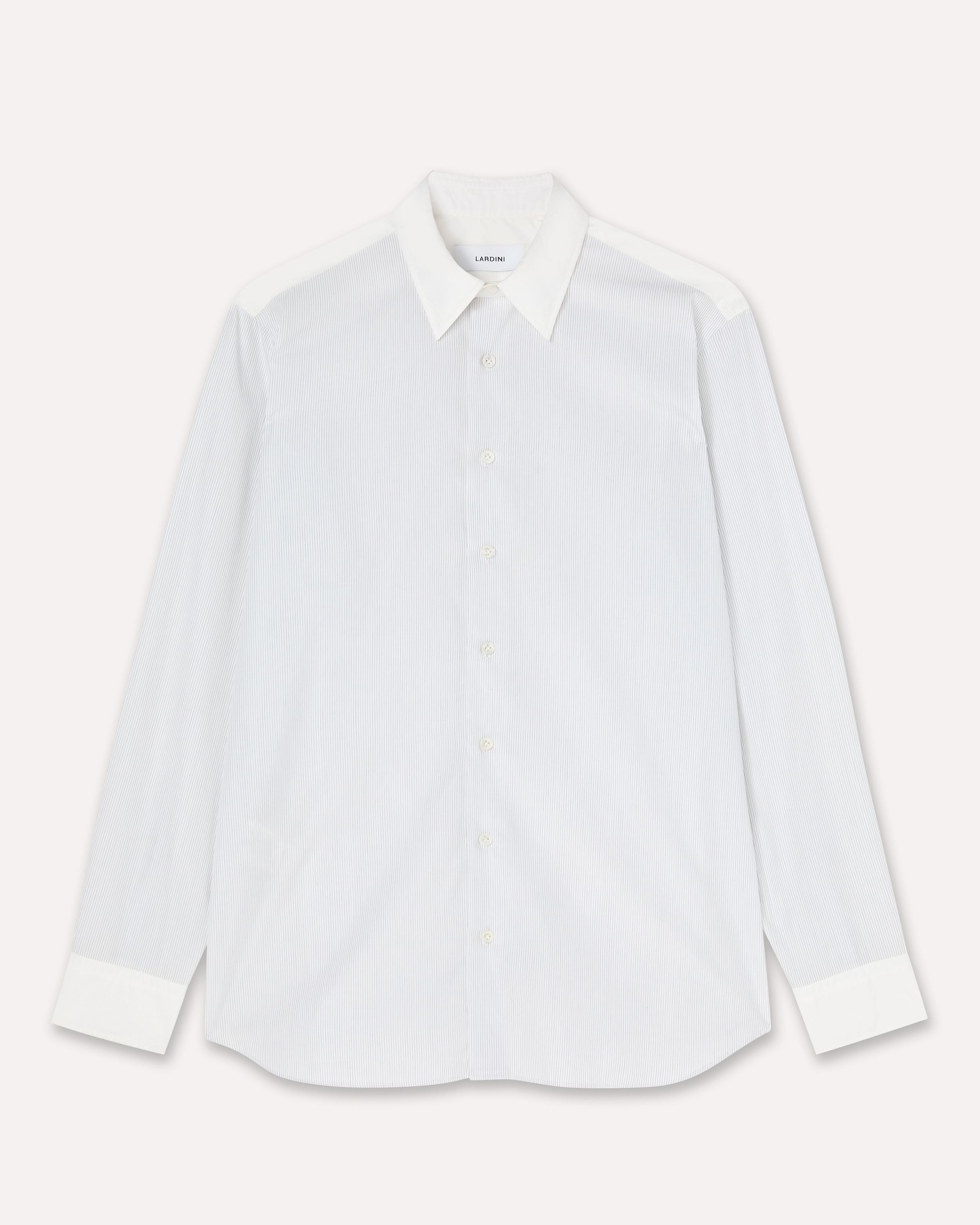 Striped cotton poplin shirt WHITE/BLACK Lardini 1