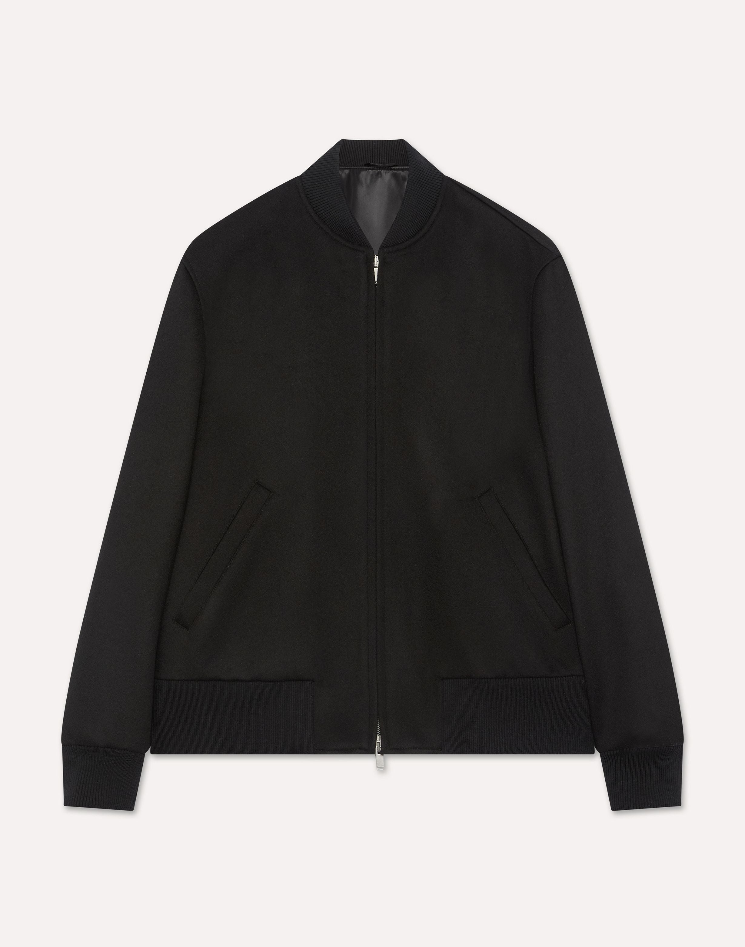 Giubbino nero varsity in lana BLACK Lardini 1