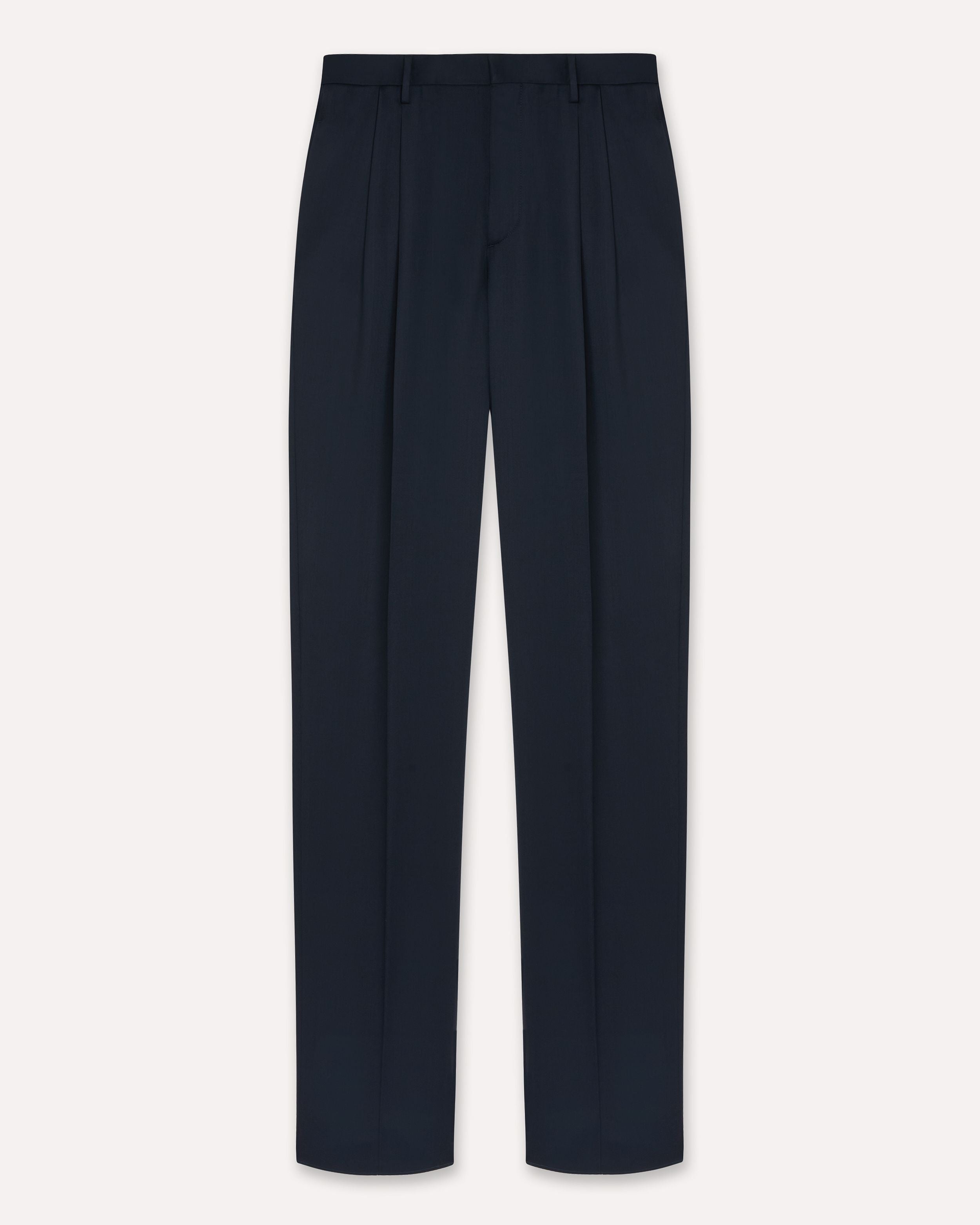 Pantalone blu a due pieghe in saia leggera BLUE Lardini