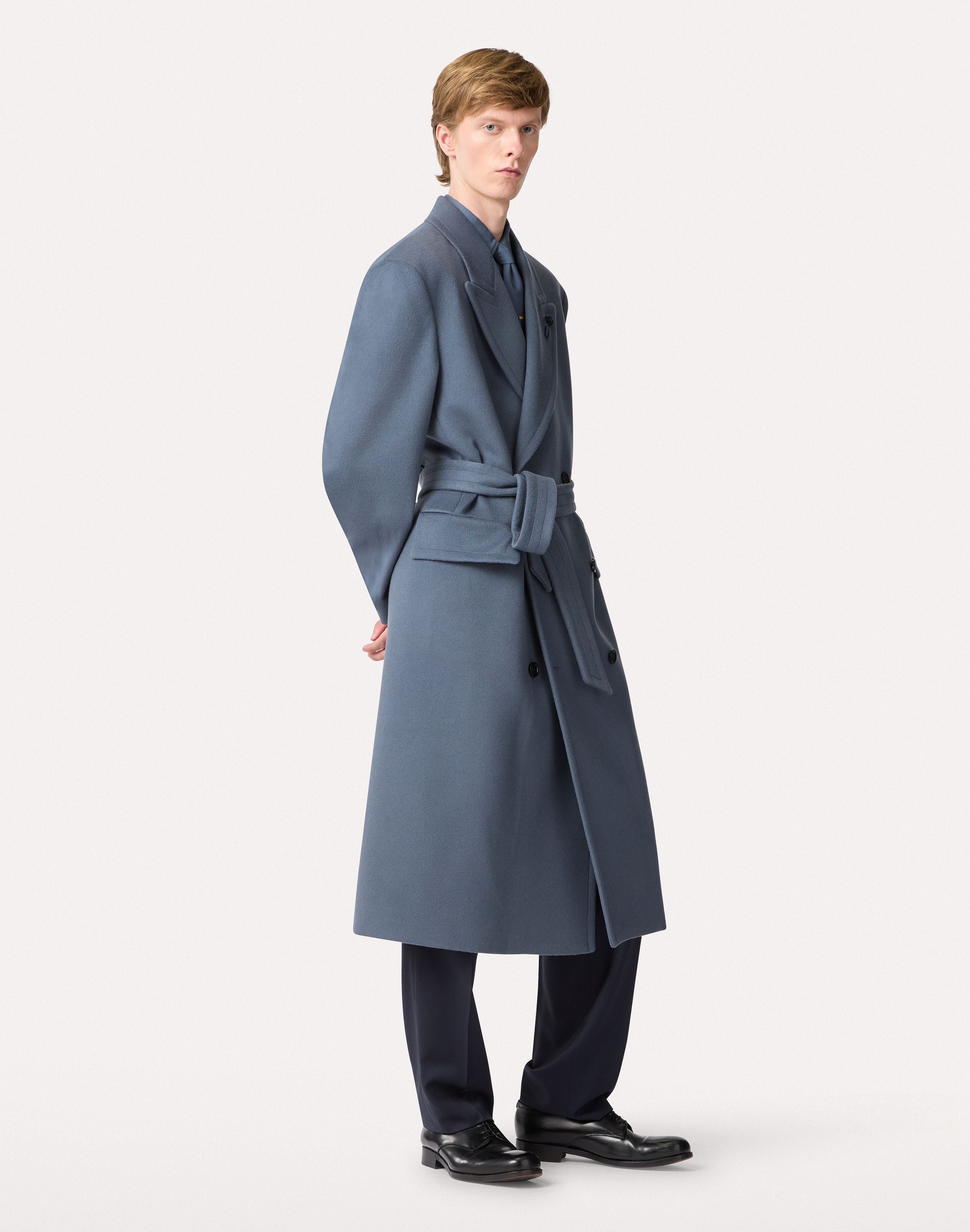Pantalon à deux plis en lainage léger bleu BLUE Lardini 2