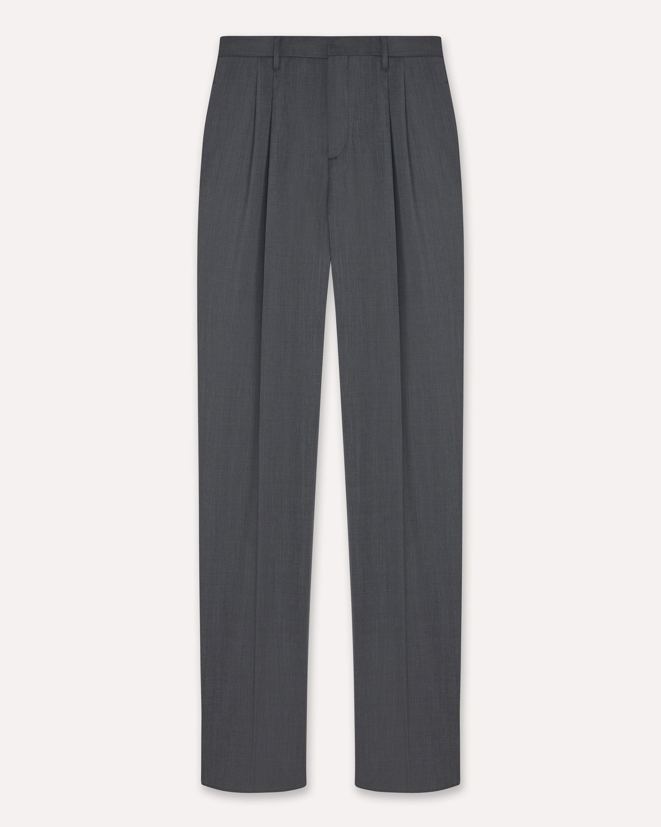 Pantalone a due pieghe grigio in flanella pettinata stretch GREY Lardini