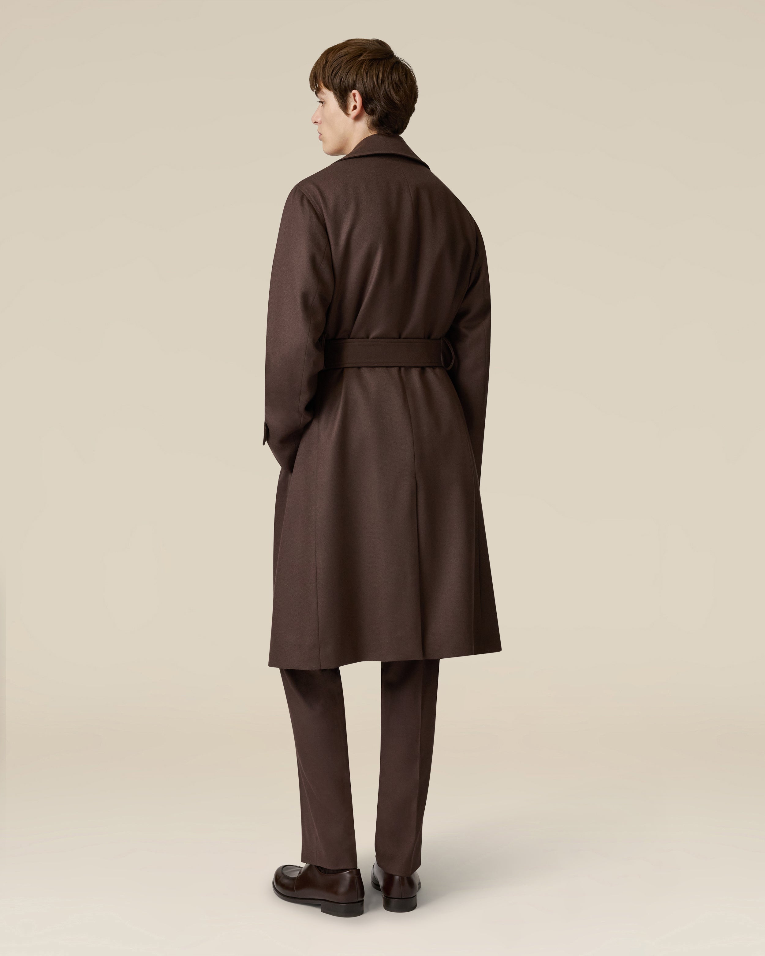 Brauner einreihiger Trenchcoat aus Wolle BROWN Lardini 5