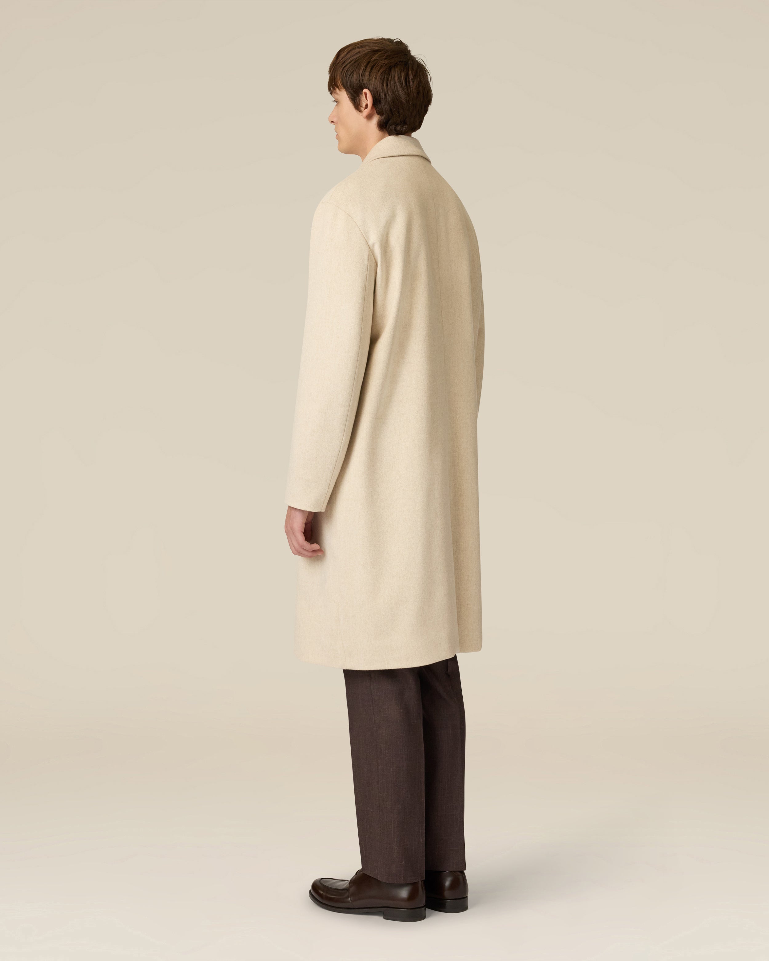 Cream single-breasted wool coat CREAM Lardini 5