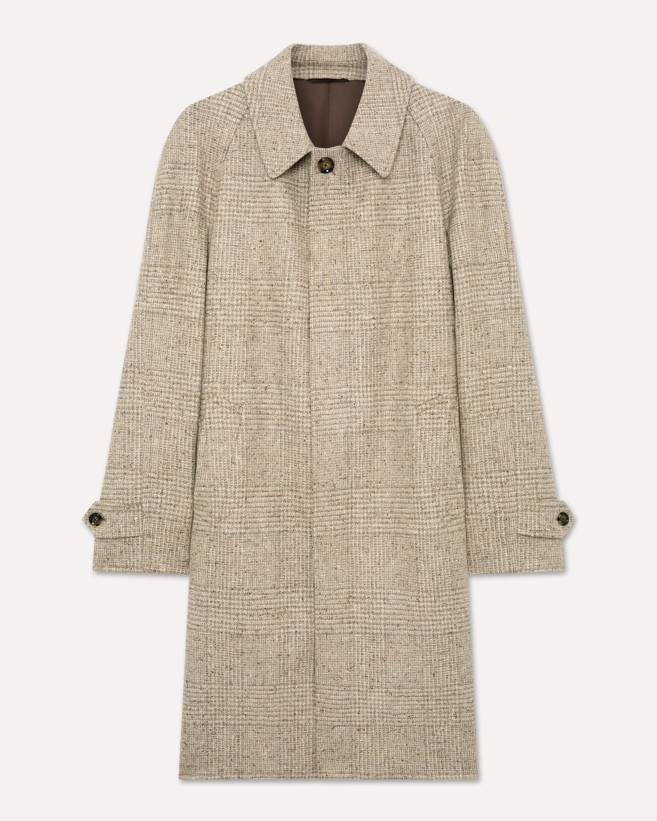 Beige-grauer einreihiger Tweedmantel BEIGE/GREY Lardini 1