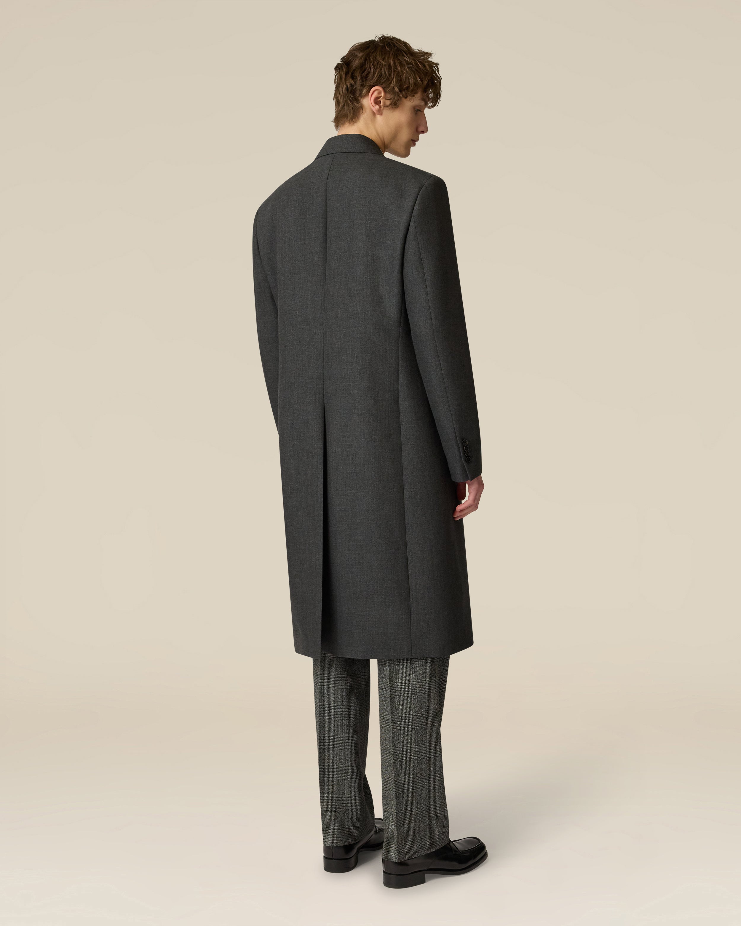 Grey double-breasted coat in wool and viscose GREY Lardini 5