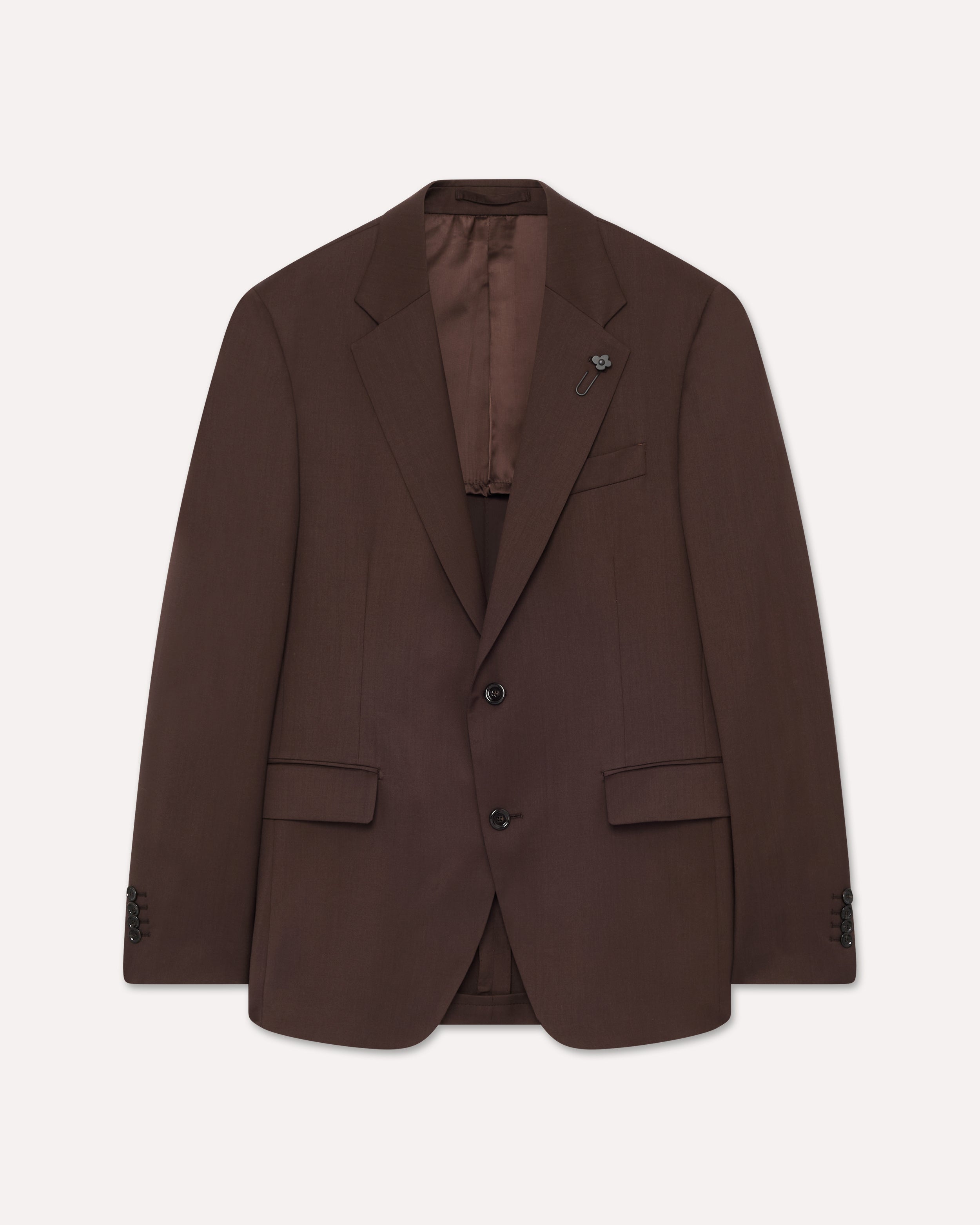 Brown single-breasted jacquard silk jacket BROWN Lardini